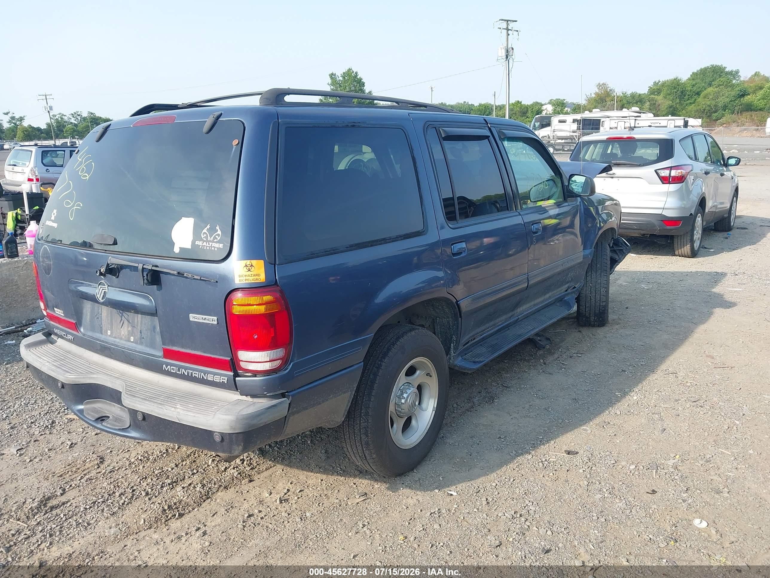 2000 Mercury Mountaineer   Blue vin: 4M2DU86P9YUJ36523