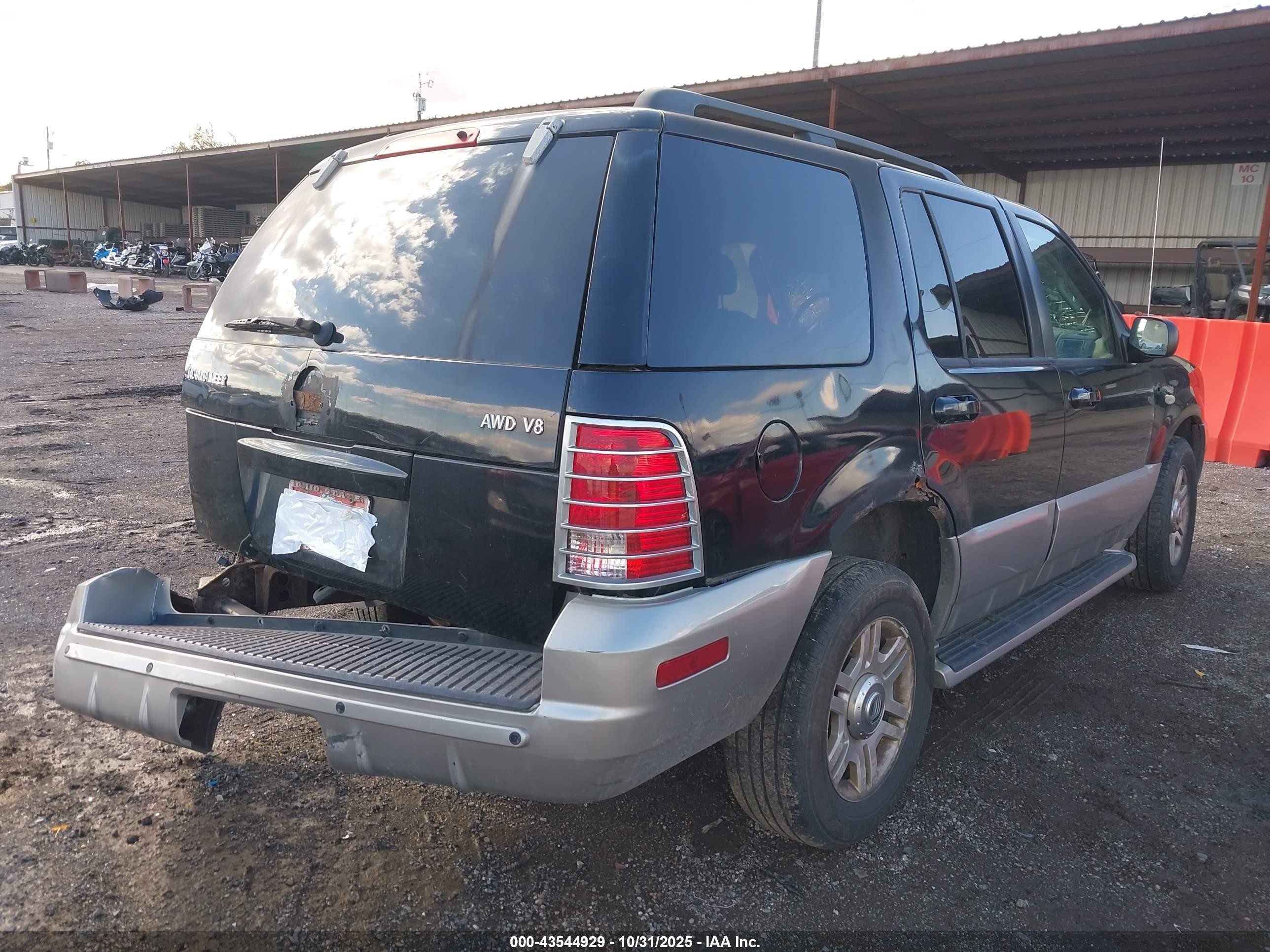 2003 Mercury Mountaineer Black vin: 4M2DU86W43UJ10704