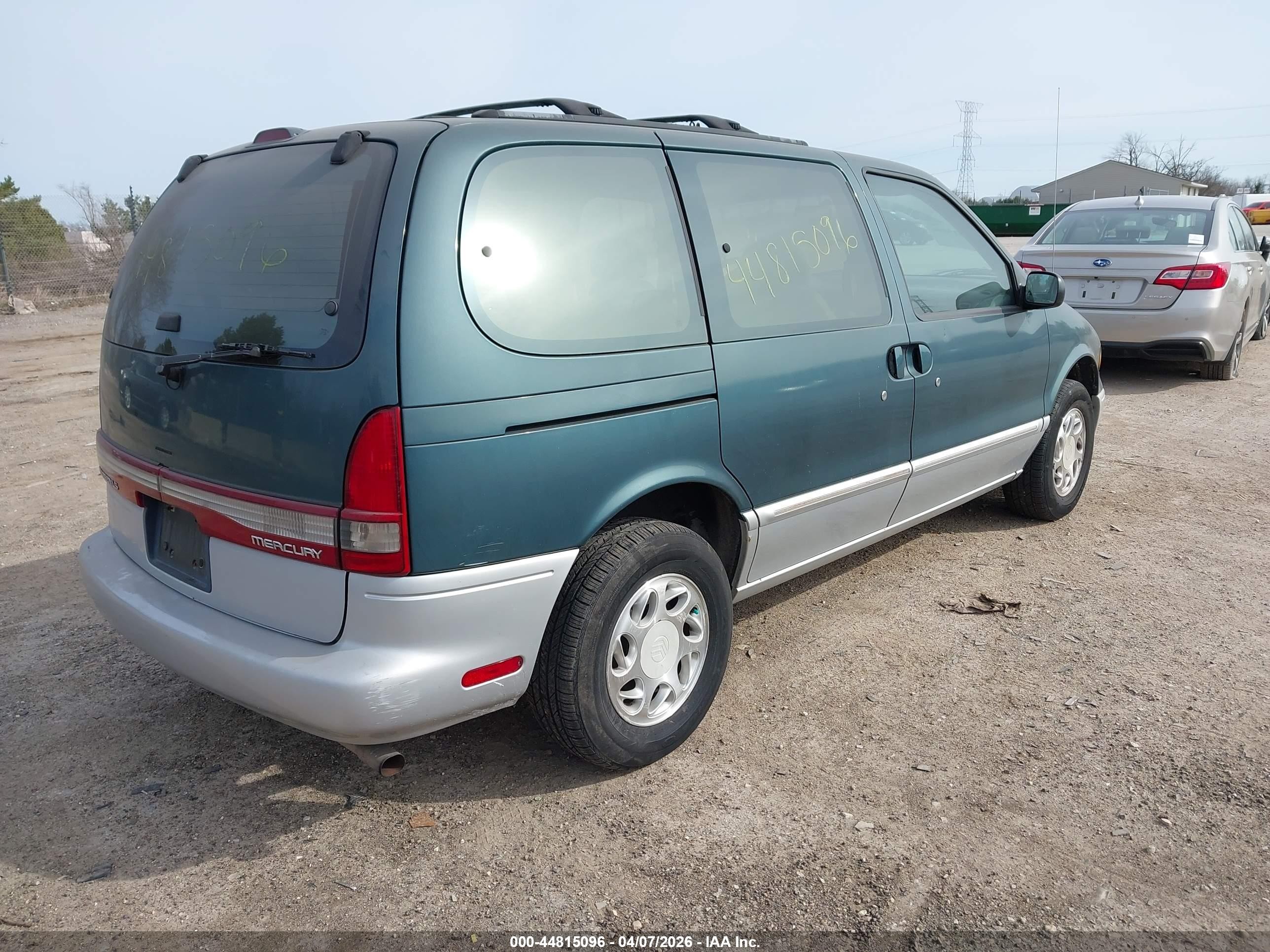 1997 Mercury Villager Gs/ls/nautica Green vin: 4M2DV1112VDJ44823