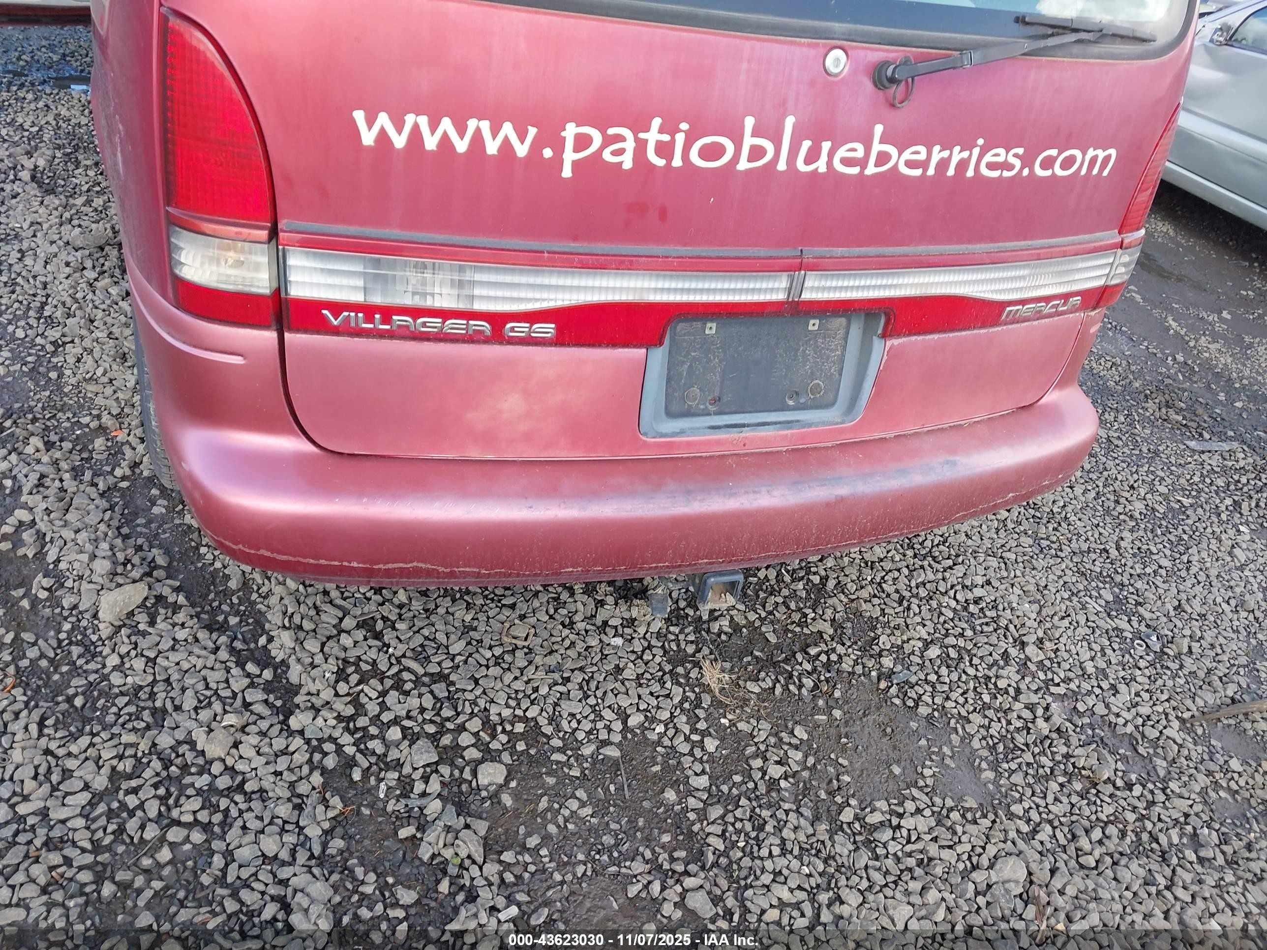 1997 Mercury Villager Gs/ls/nautica Red vin: 4M2DV1115VDJ19611
