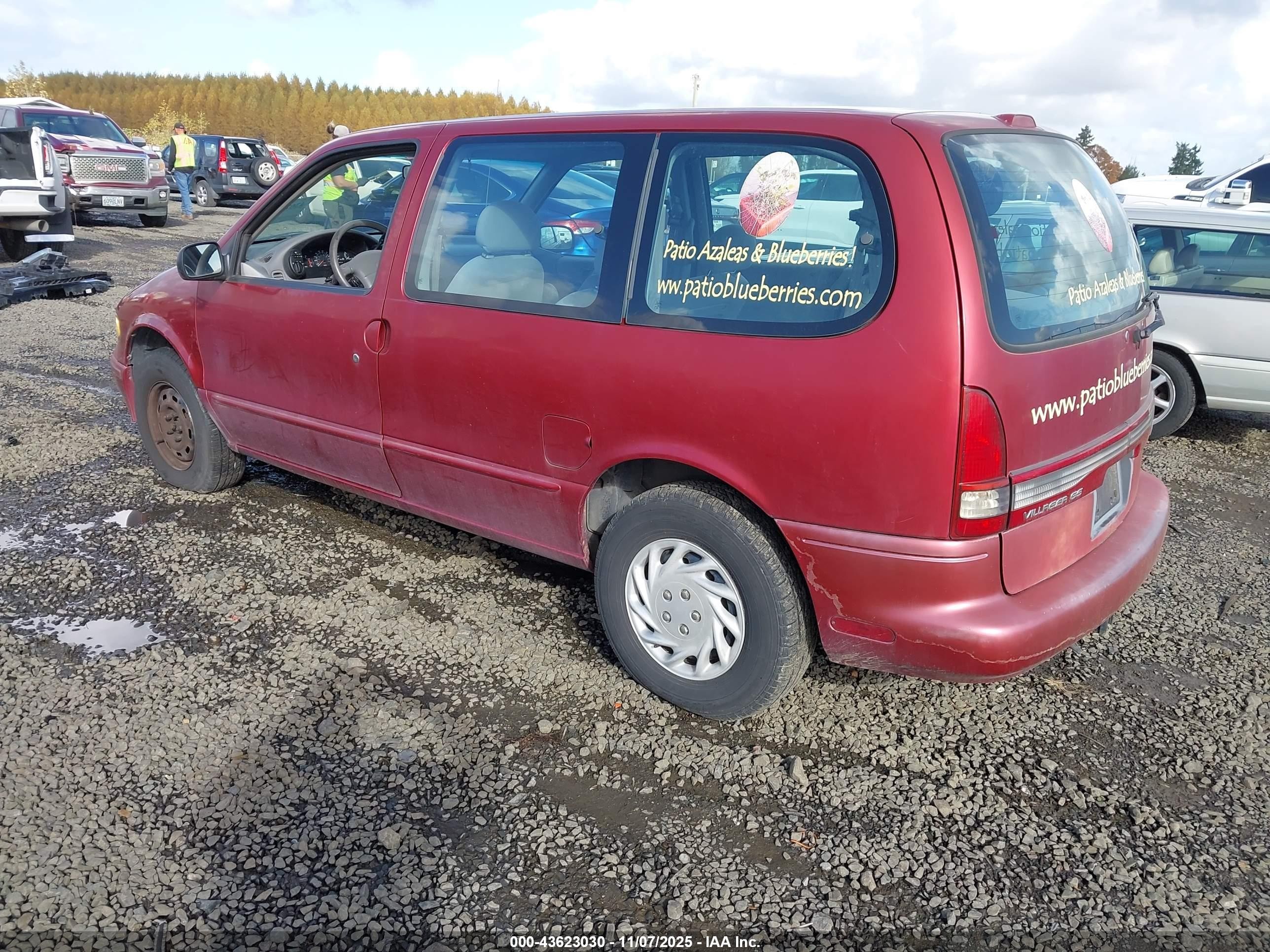 1997 Mercury Villager Gs/ls/nautica Red vin: 4M2DV1115VDJ19611