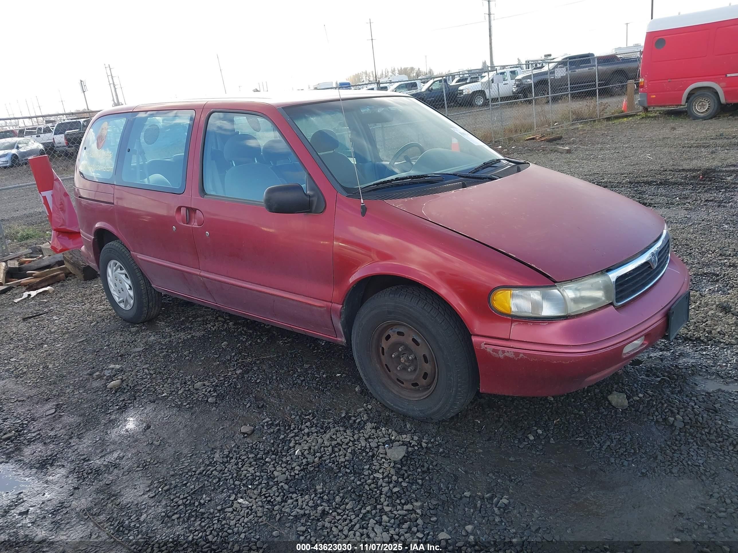1997 Mercury Villager Gs/ls/nautica Red vin: 4M2DV1115VDJ19611