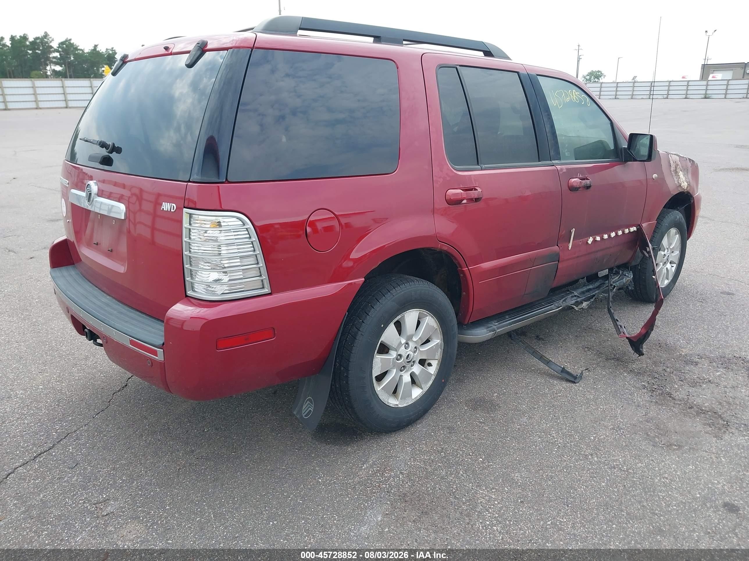 2010 Mercury Mountaineer   Red vin: 4M2EN4HE2AUJ05416