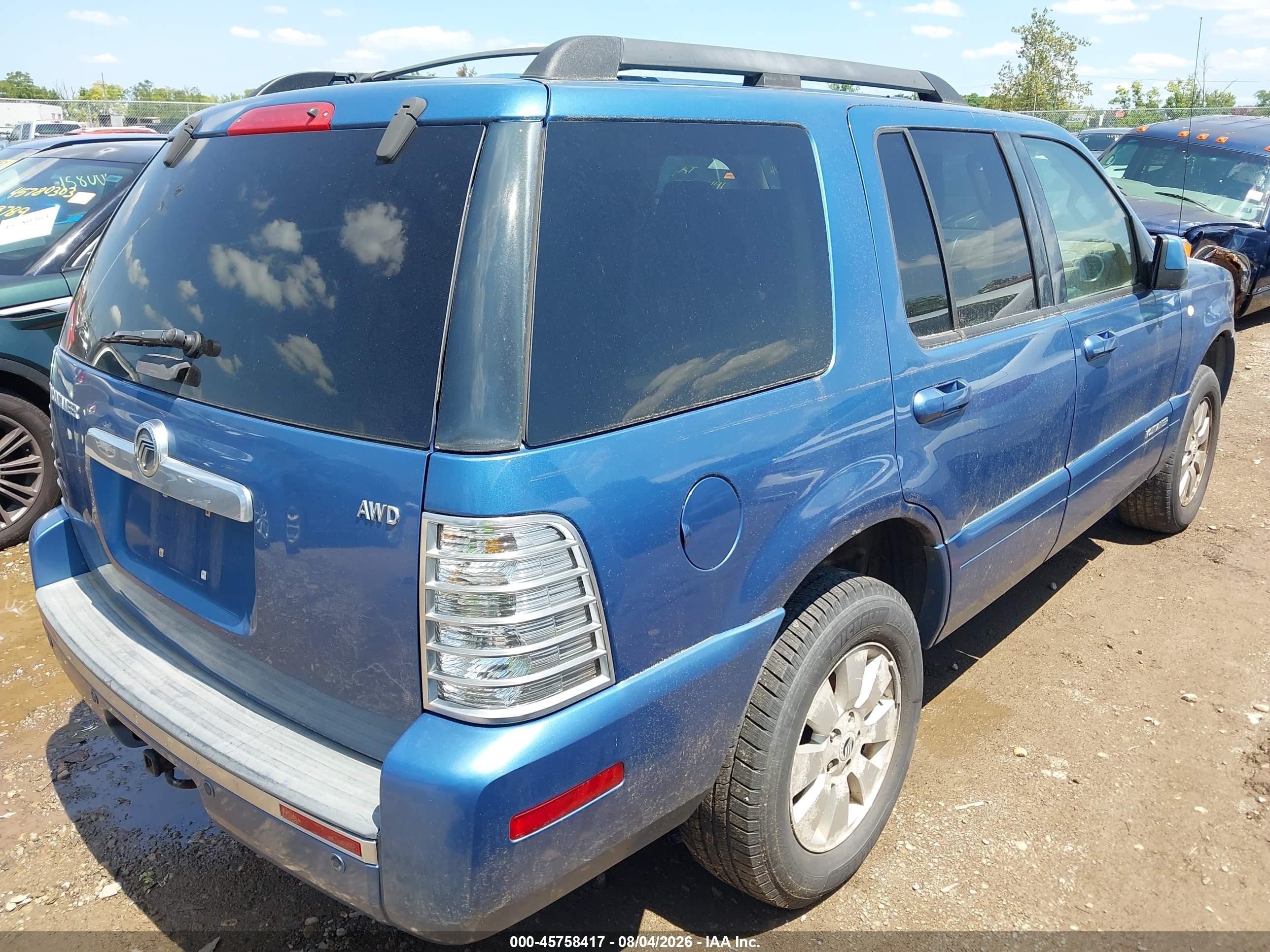 2009 Mercury Mountaineer   Blue vin: 4M2EU47E59UJ00047
