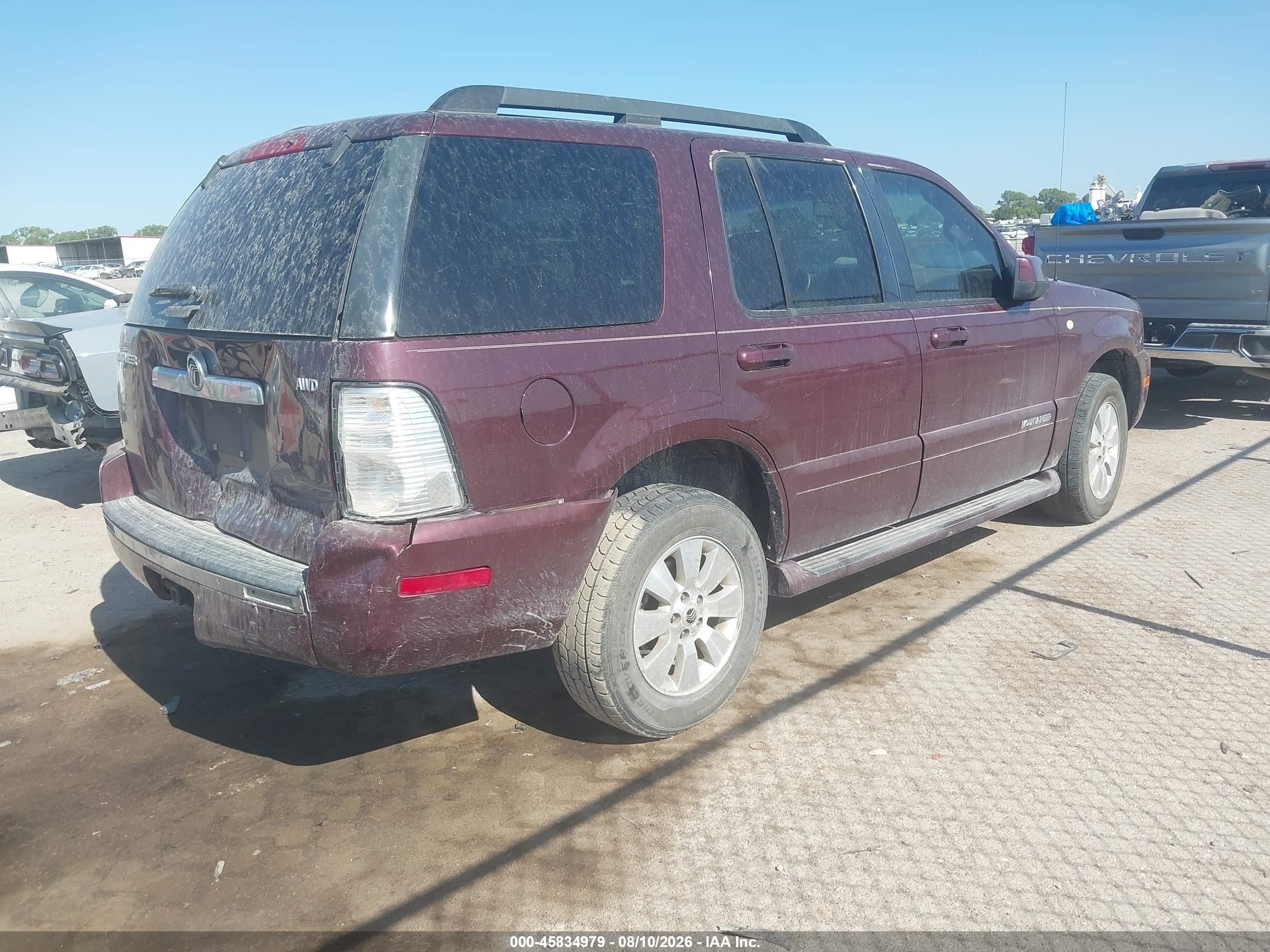2007 Mercury Mountaineer   Maroon vin: 4M2EU47E77UJ11113
