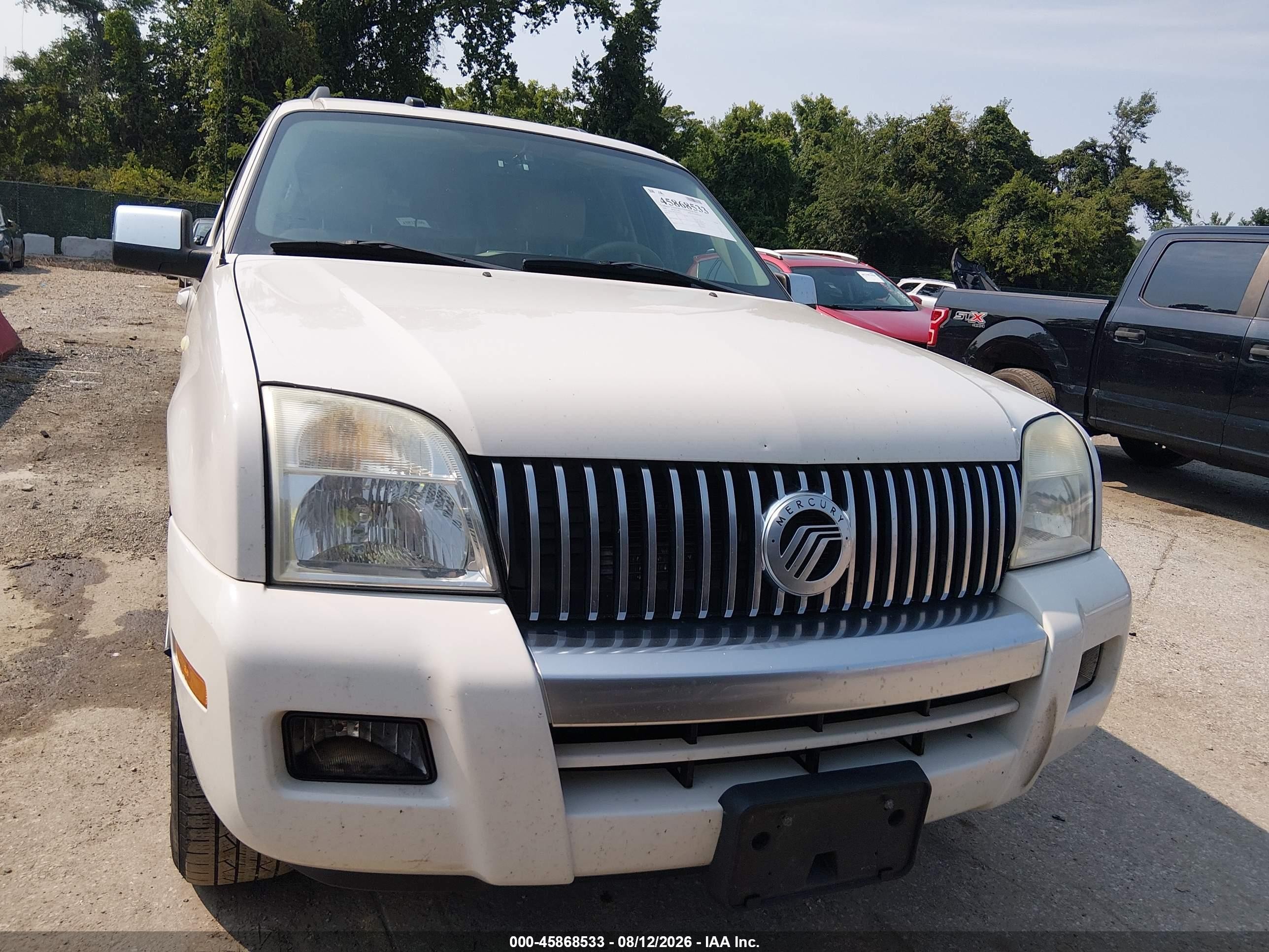 2008 Mercury Mountaineer Premier White vin: 4M2EU48878UJ01918