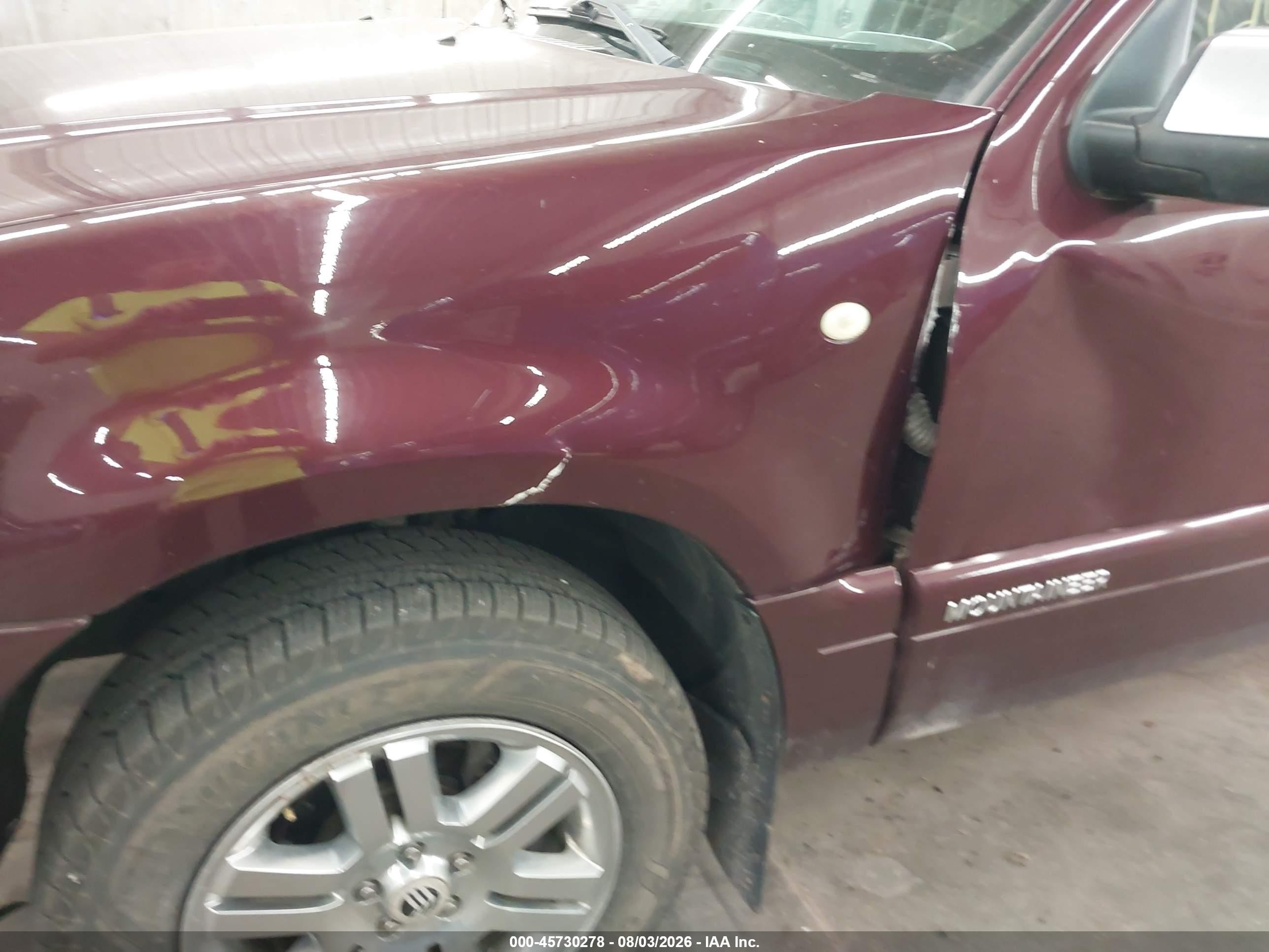 2008 Mercury Mountaineer Premier Maroon vin: 4M2EU48878UJ11526