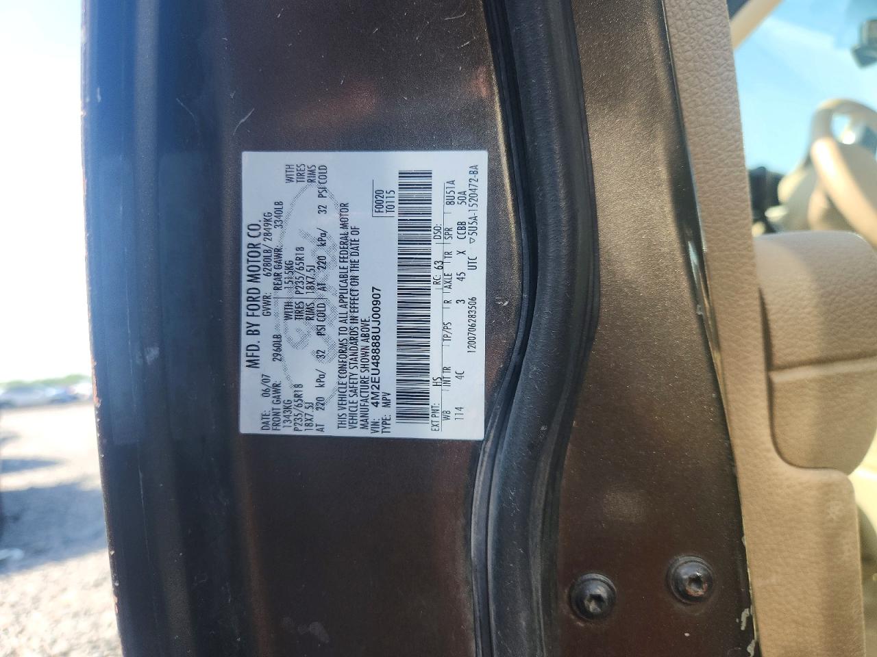 2008 Mercury Mountaineer Premier Gray vin: 4M2EU48888UJ00907