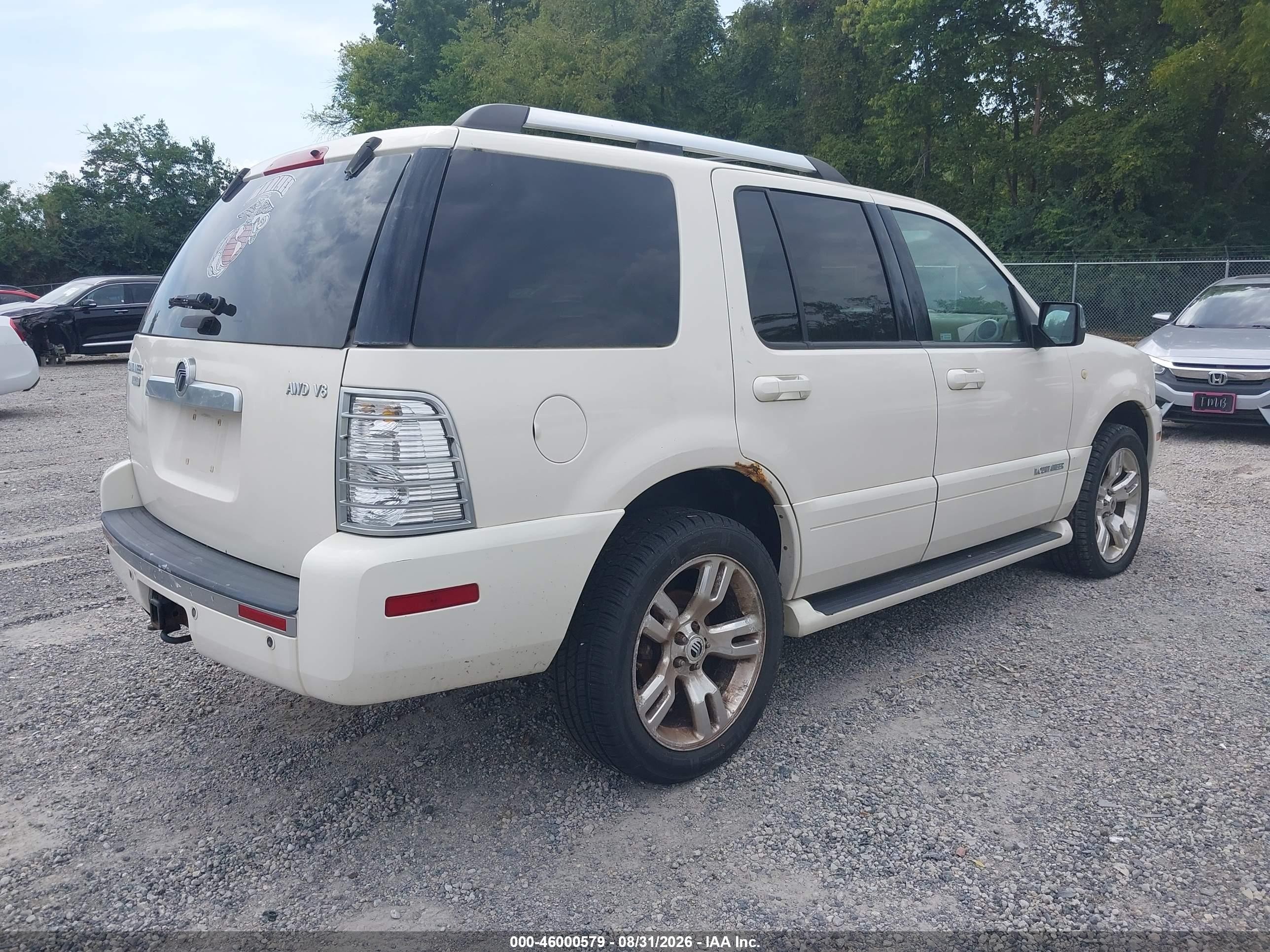 2009 Mercury Mountaineer Premier White vin: 4M2EU48889UJ01069