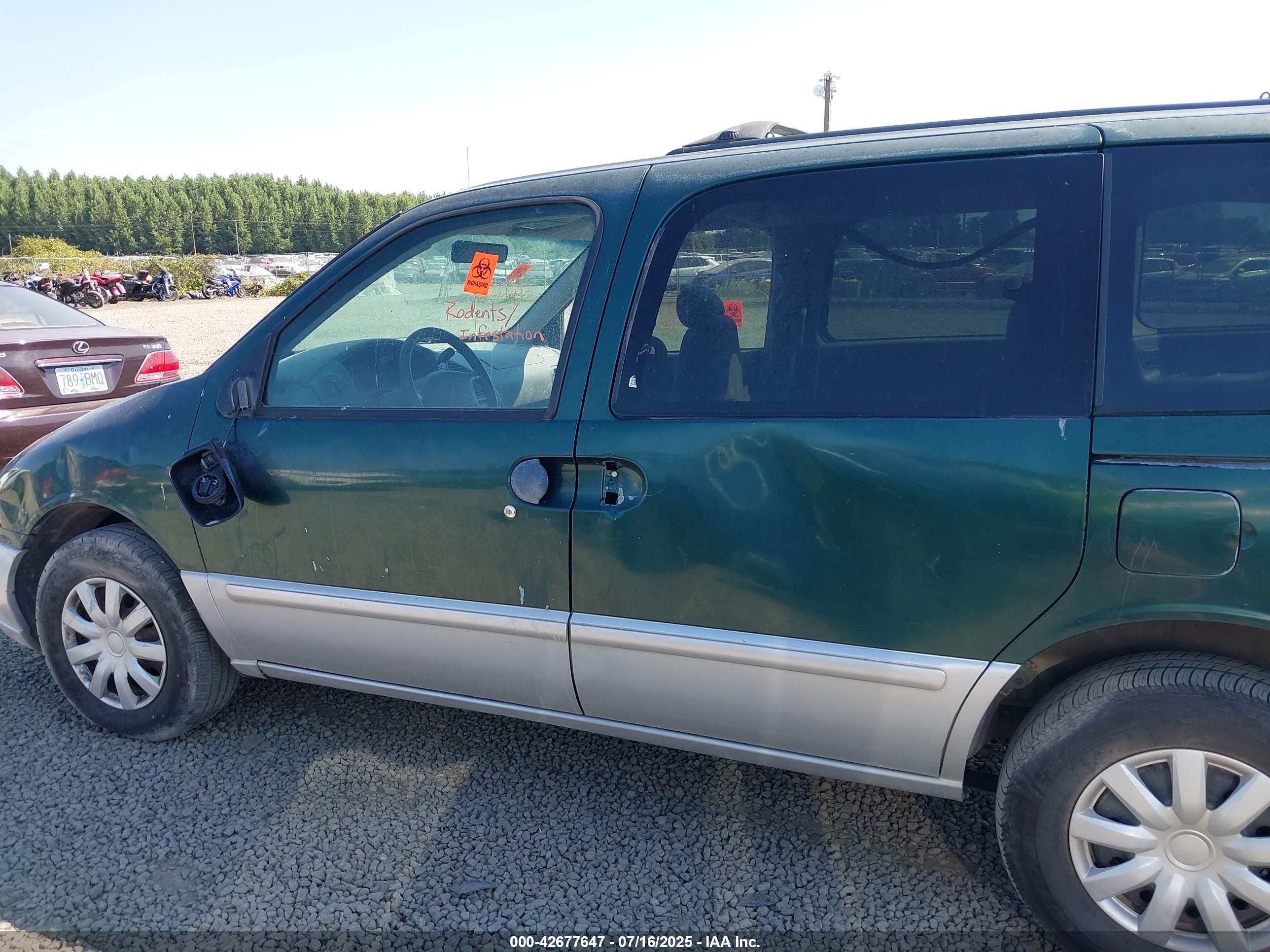 1999 Mercury Villager Estate/sport Green vin: 4M2XV11T5XDJ10585