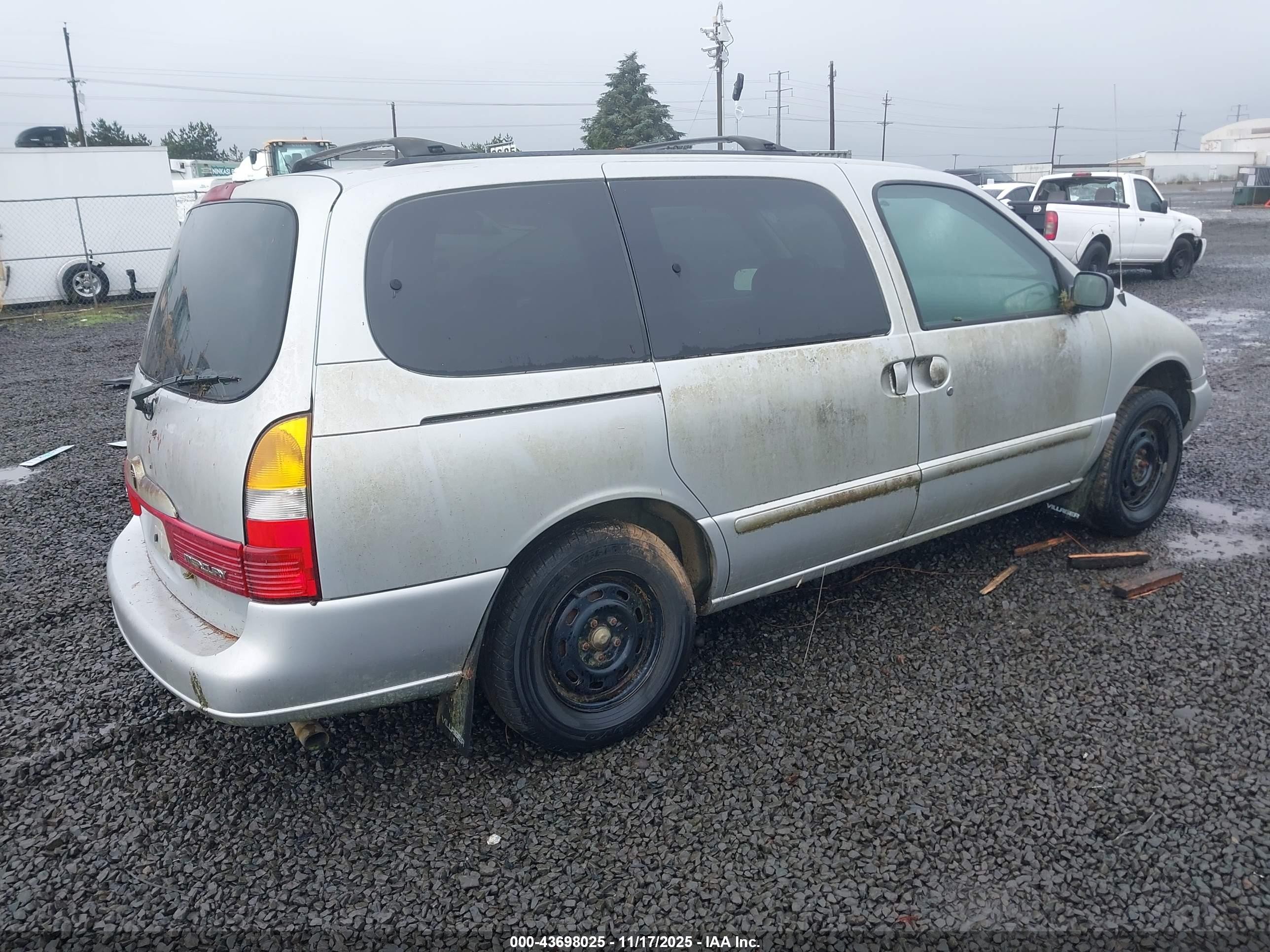 1999 Mercury Villager Estate/sport Silver vin: 4M2XV11T6XDJ33566