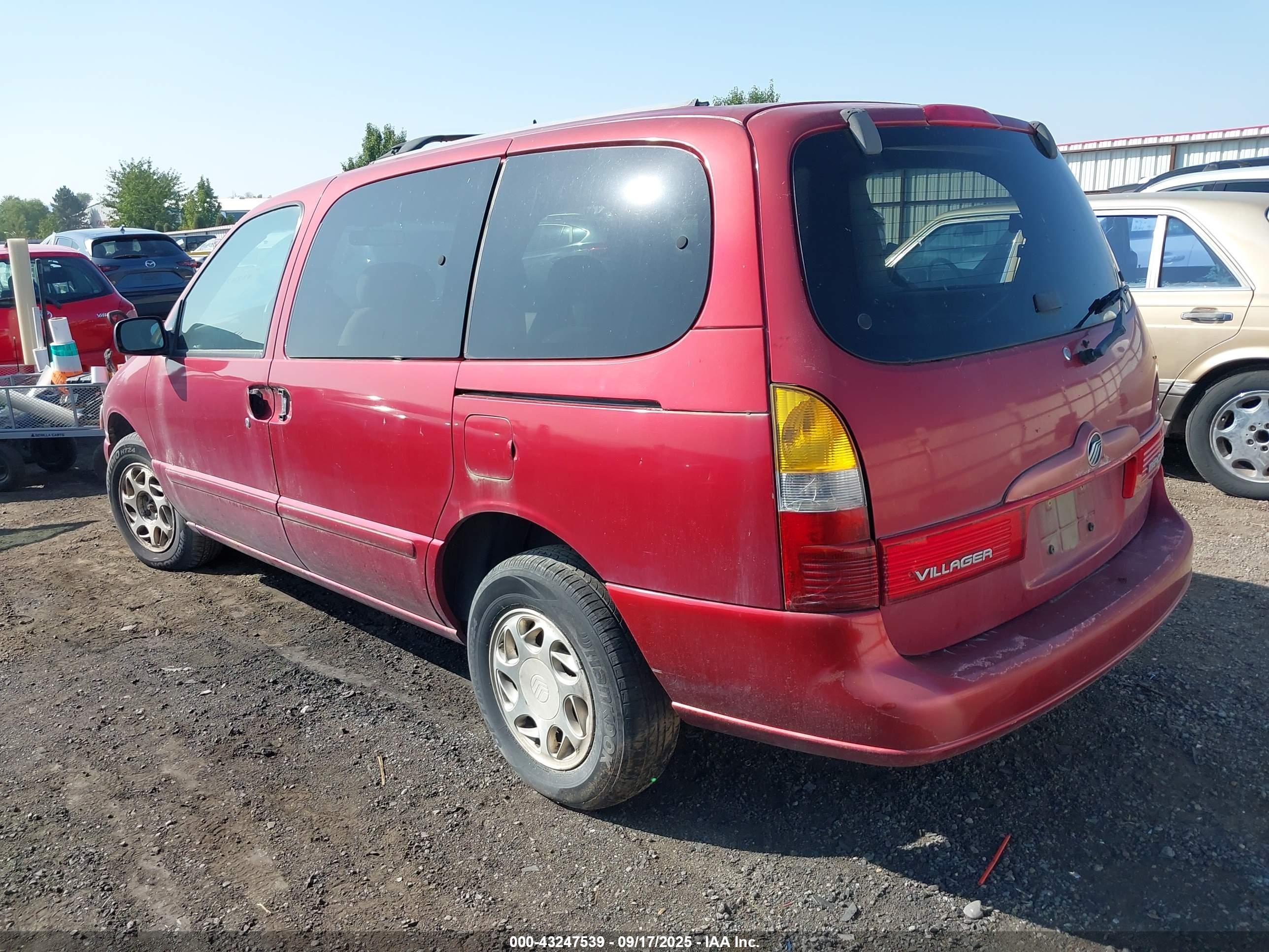 1999 Mercury Villager Estate/sport Красный vin: 4M2XV11T8XDJ47842