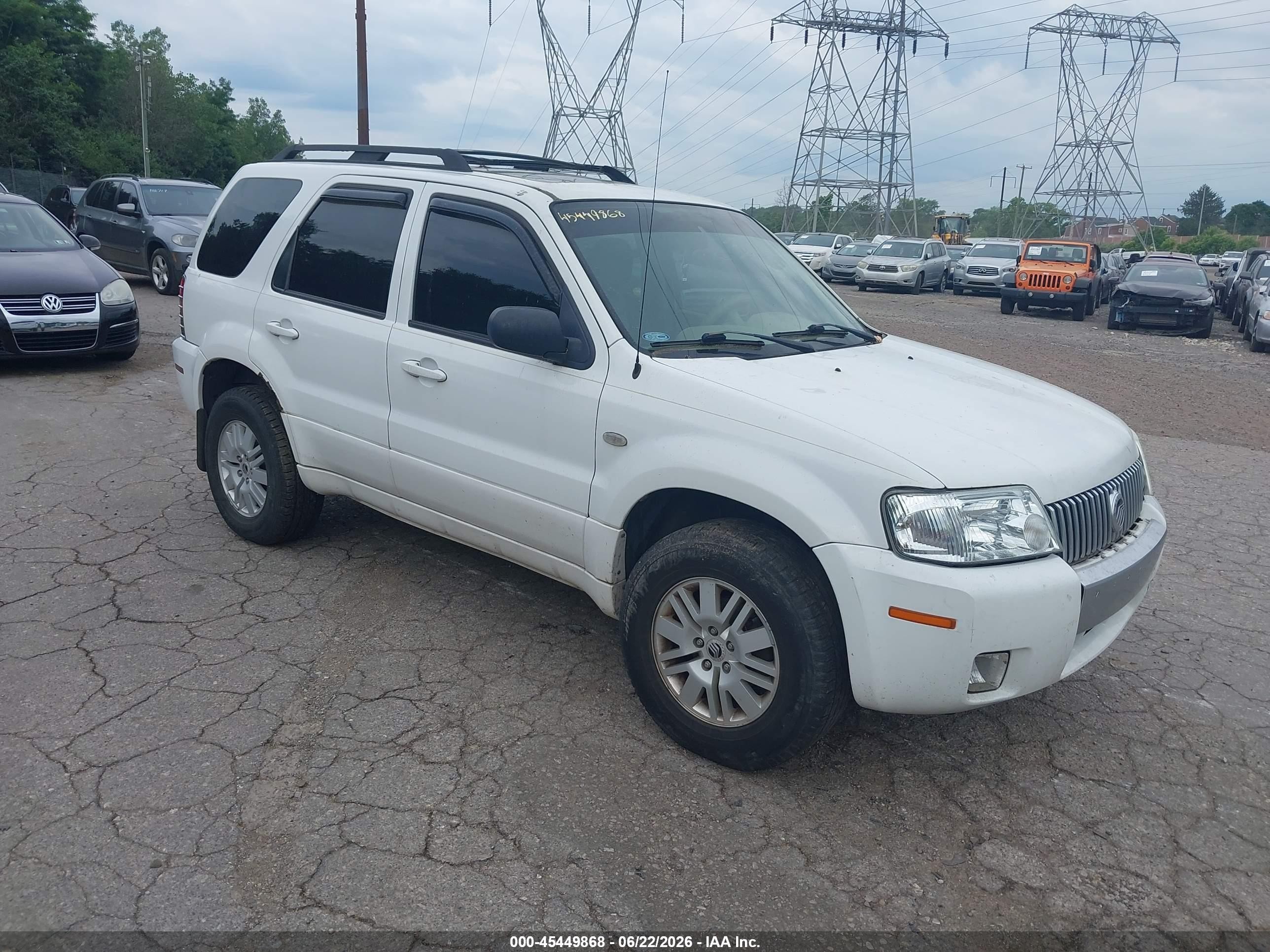 2007 Mercury Mariner Luxury White vin: 4M2YU81137KJ12569