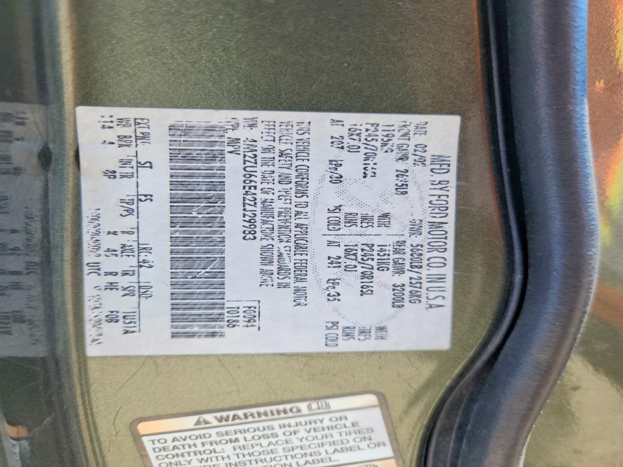2002 Mercury Mountaineer Зеленый vin: 4M2ZU66E42ZJ29983
