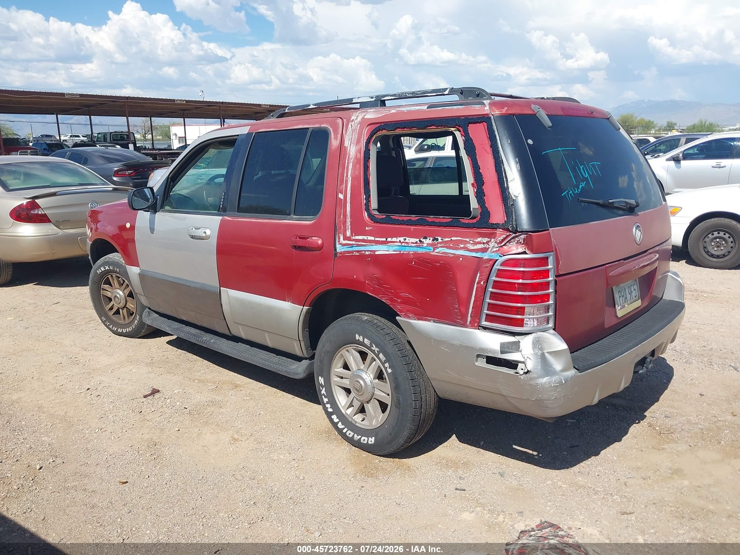 2002 Mercury Mountaineer   Red vin: 4M2ZU66E92ZJ06909