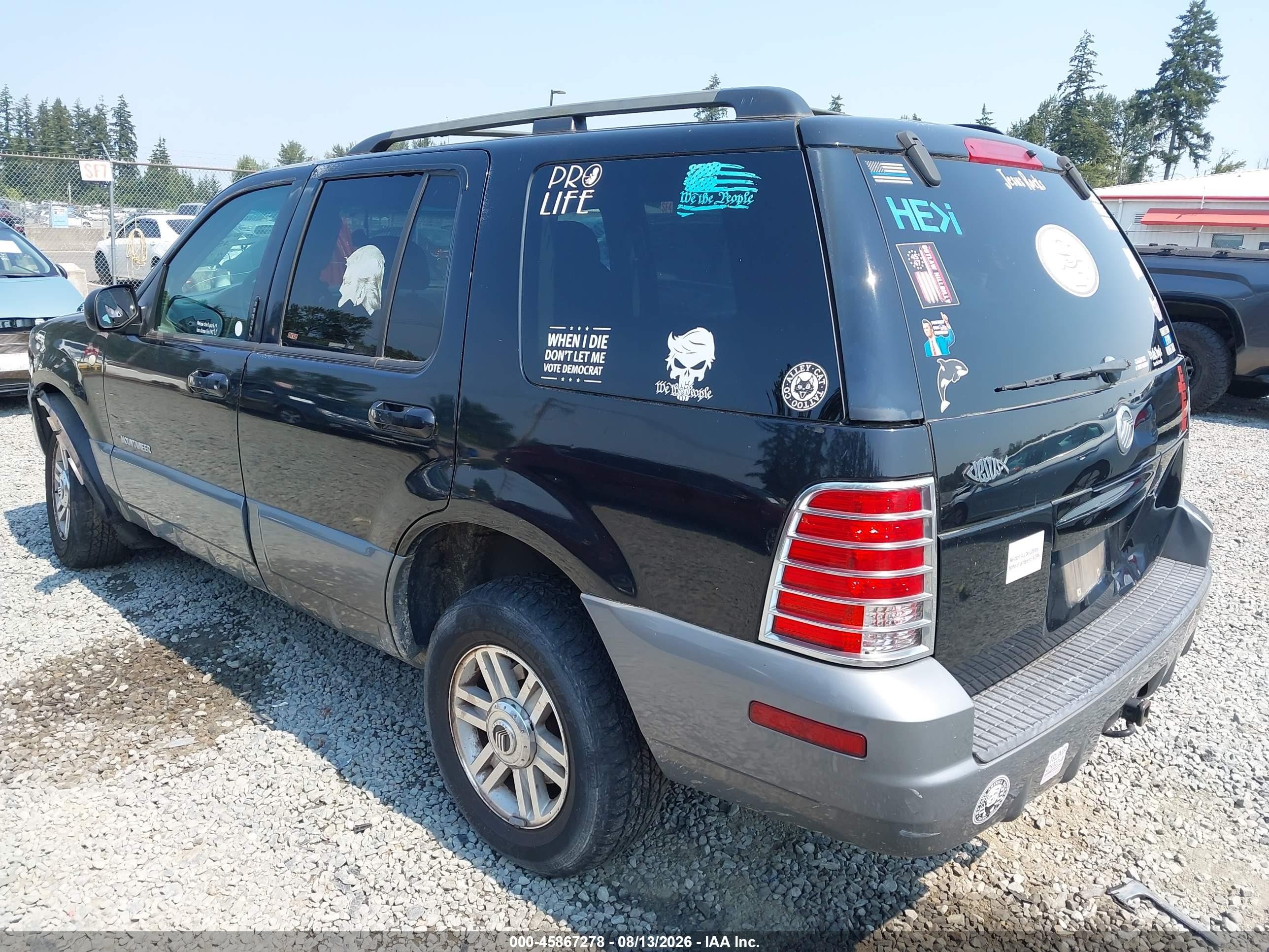 2002 Mercury Mountaineer   Черный vin: 4M2ZU66K32ZJ42438