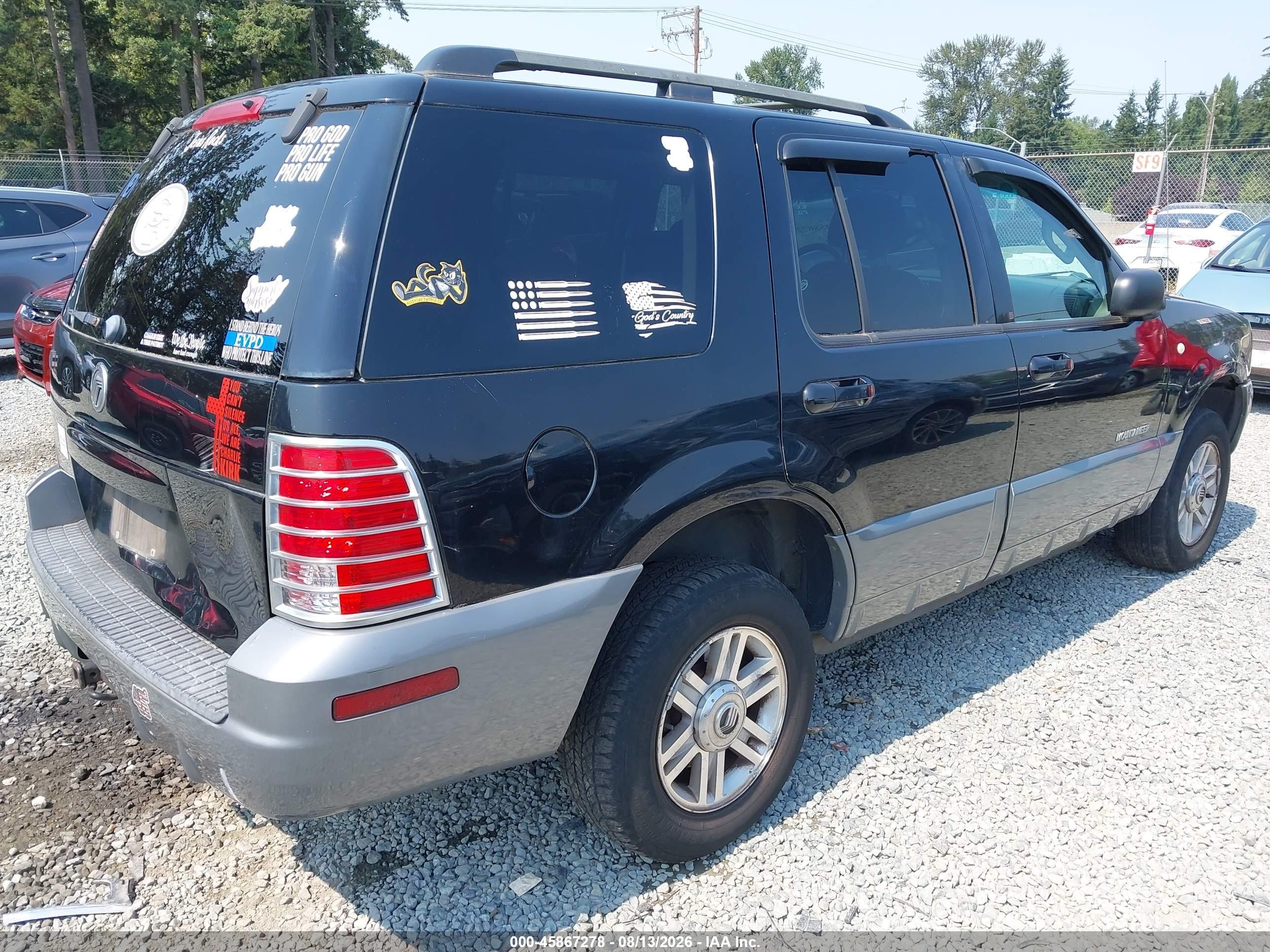 2002 Mercury Mountaineer   Черный vin: 4M2ZU66K32ZJ42438