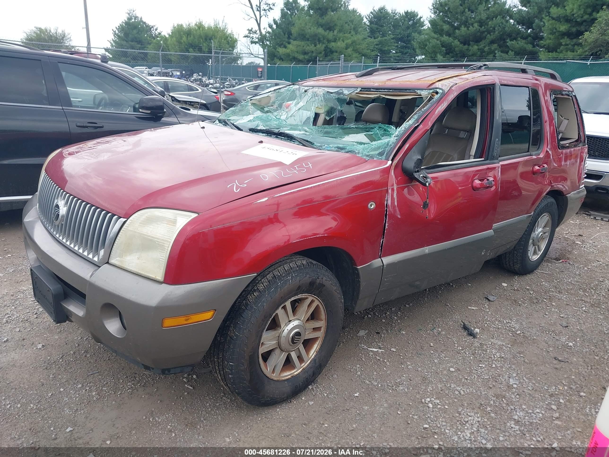 2003 Mercury Mountaineer   Red vin: 4M2ZU66K33UJ09745