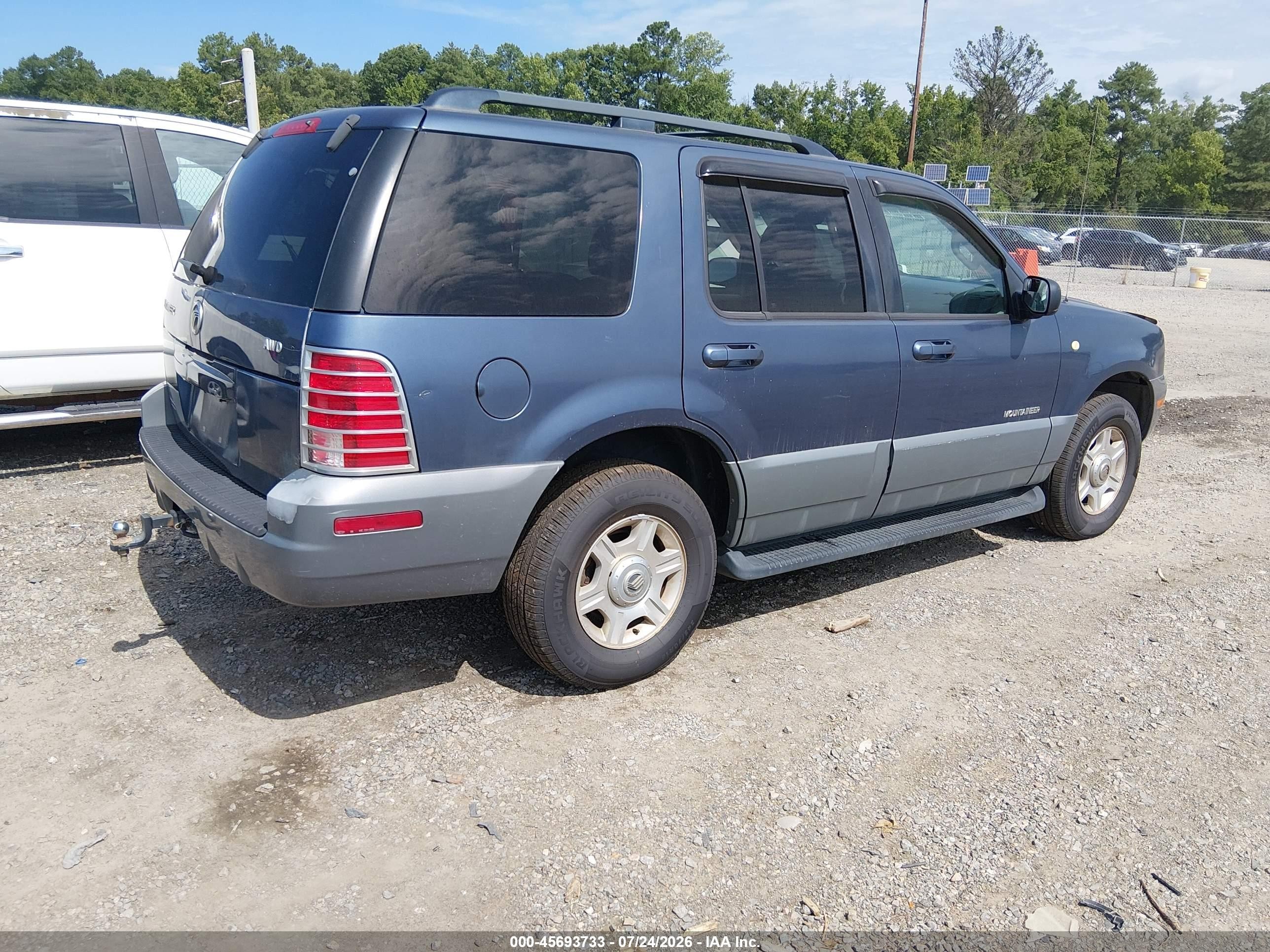 2002 Mercury Mountaineer Blue vin: 4M2ZU86E62ZJ28880