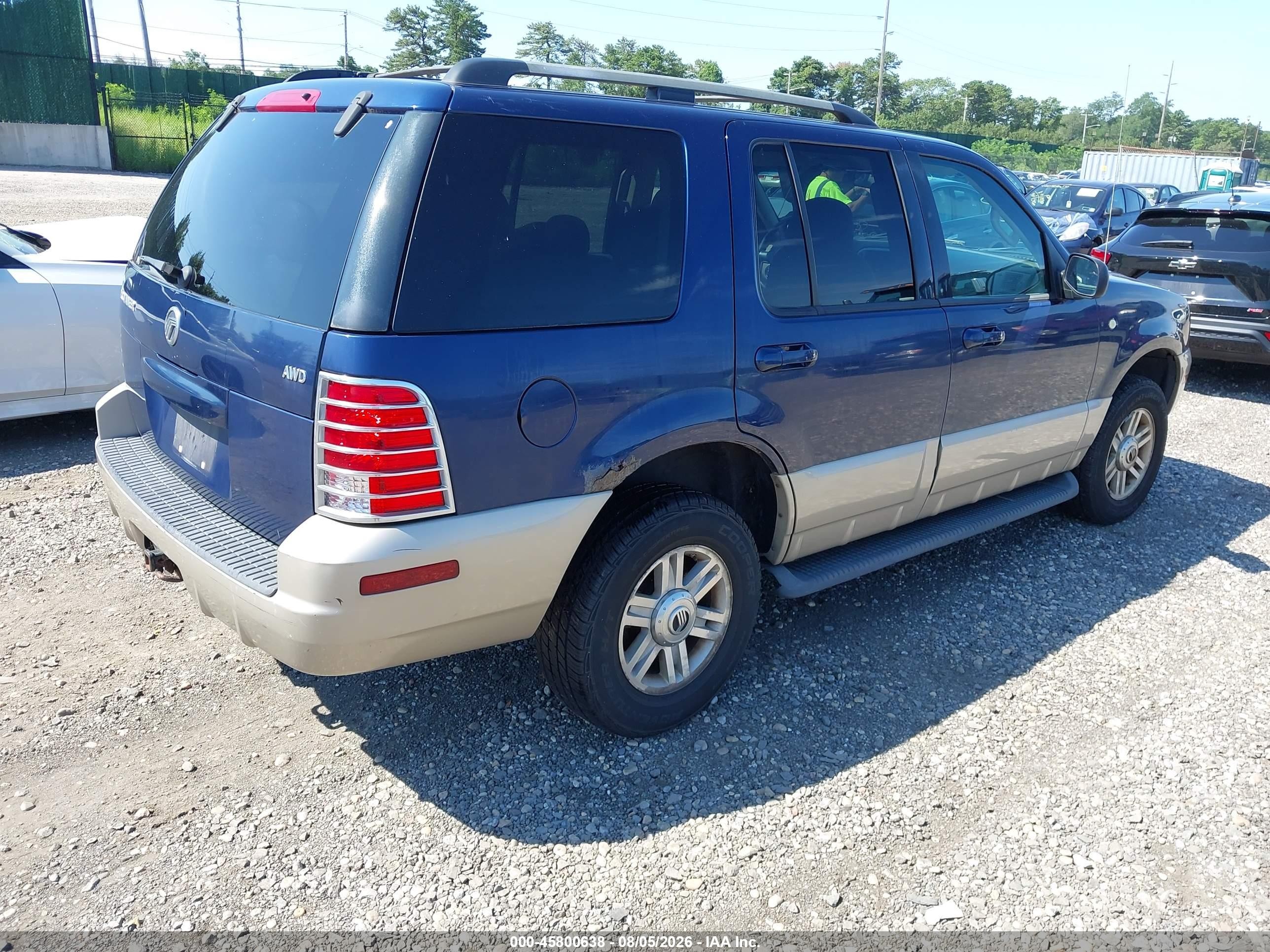 2004 Mercury Mountaineer   Blue vin: 4M2ZU86K14UJ12348