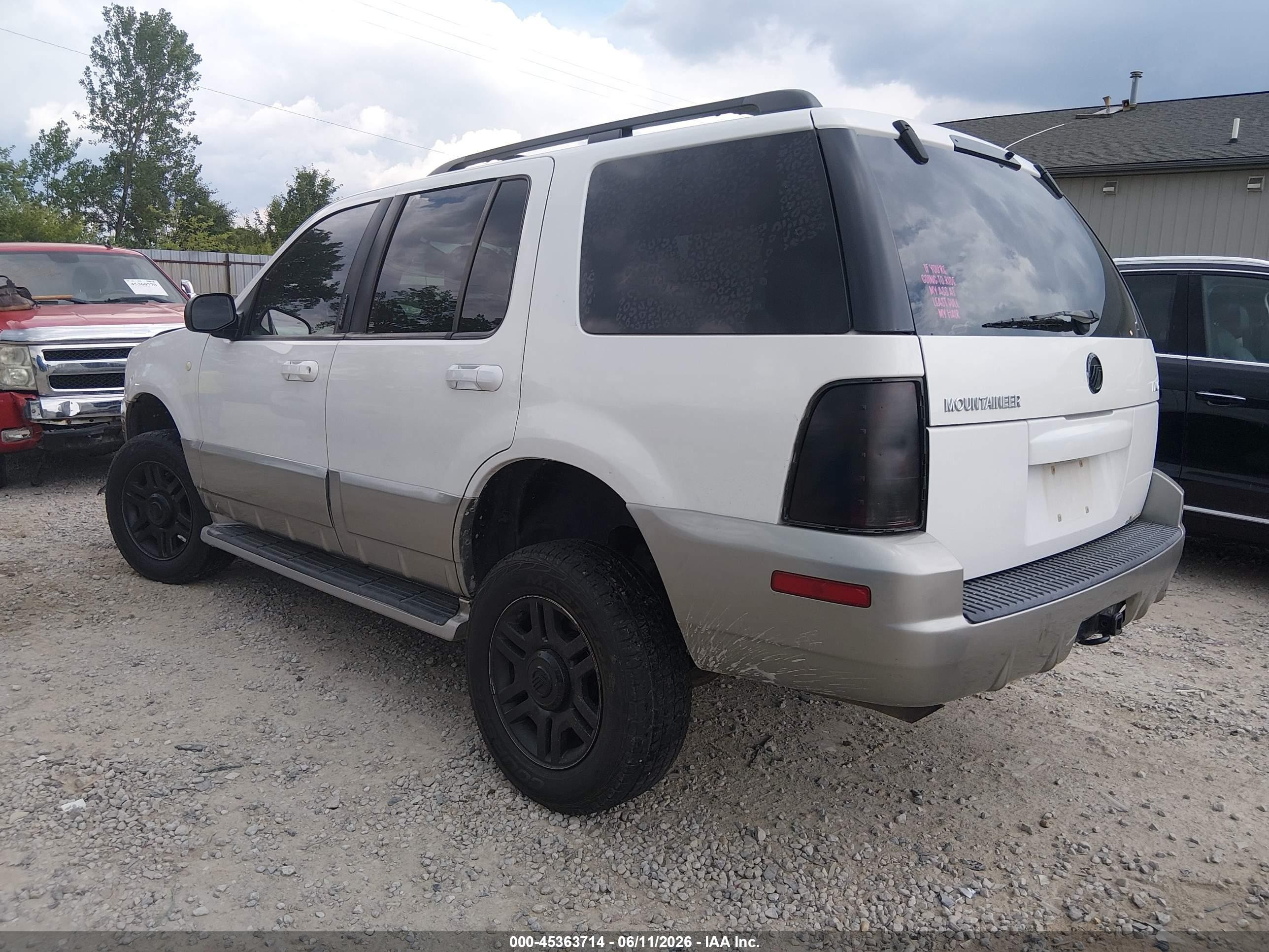 2003 Mercury Mountaineer   White vin: 4M2ZU86KX3UJ11214
