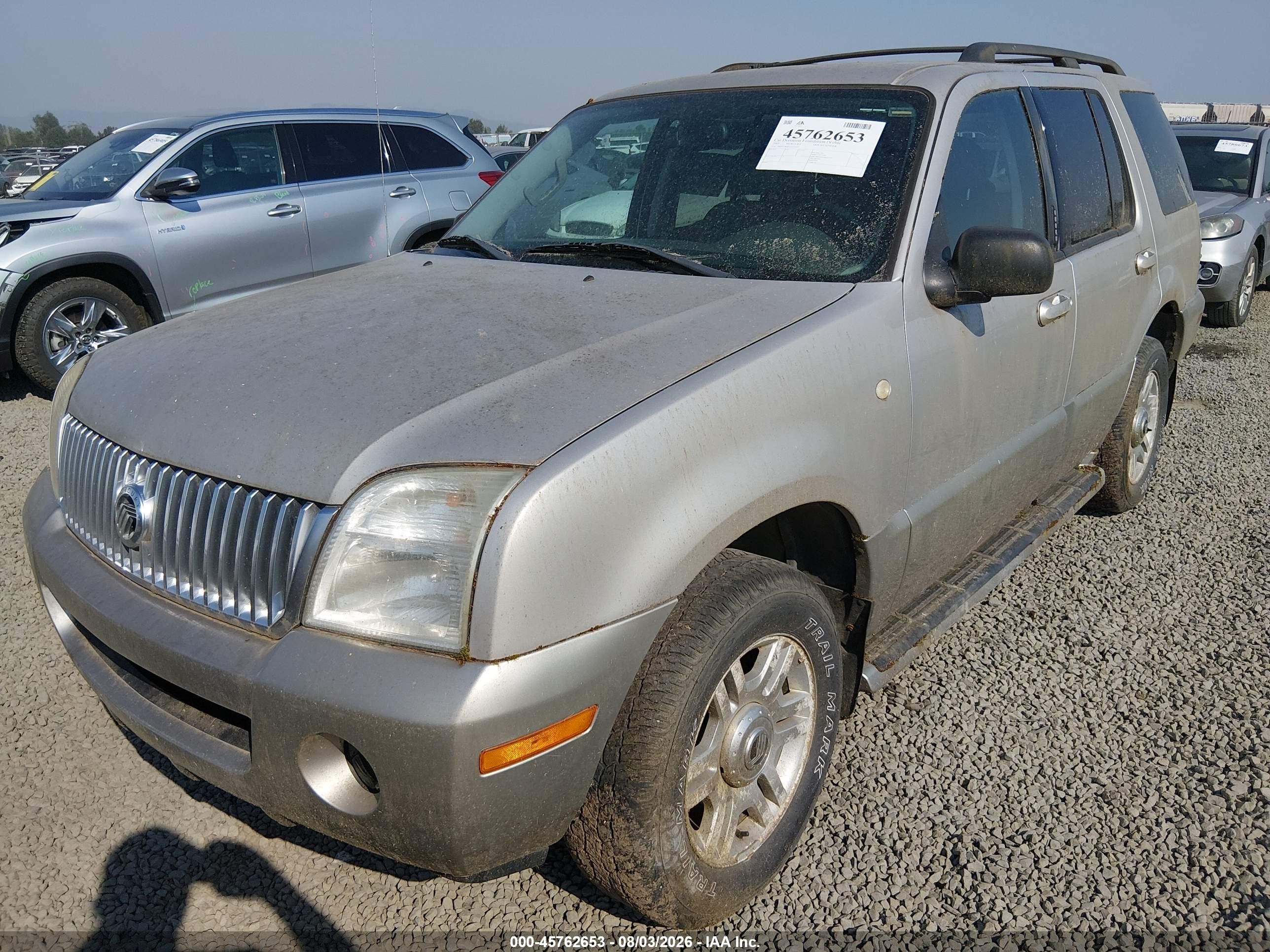 2003 Mercury Mountaineer   Silver vin: 4M2ZU86W53ZJ31215