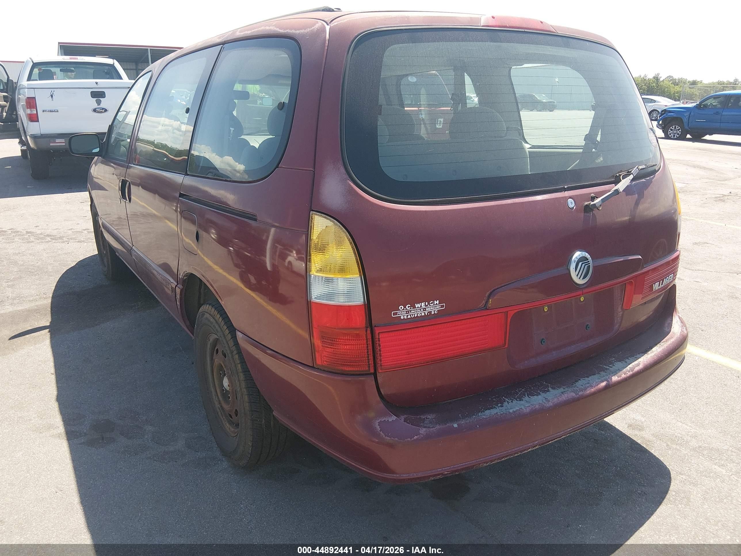 2002 Mercury Villager   Red vin: 4M2ZV11T02DJ14013