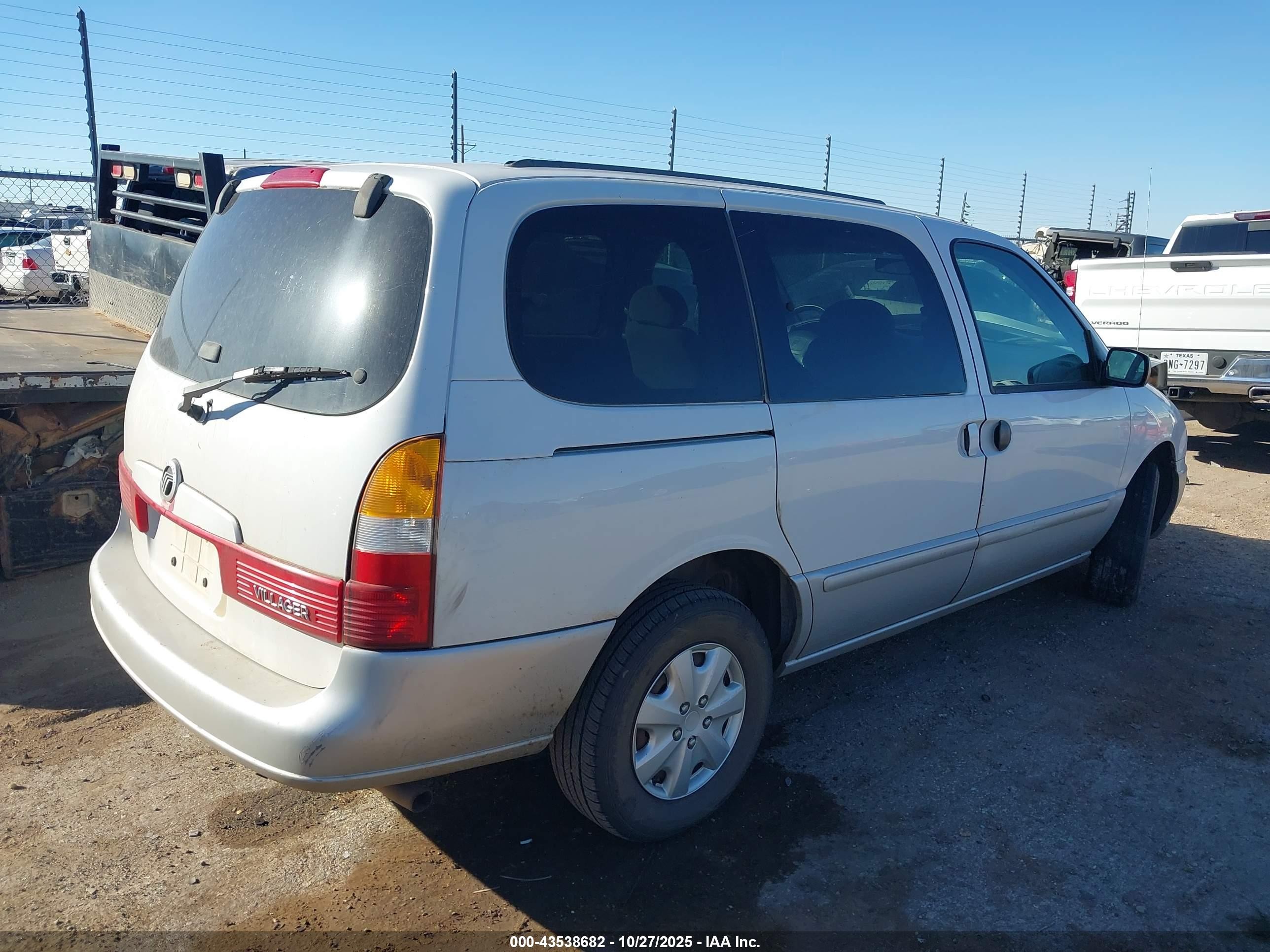 2002 Mercury Villager   White vin: 4M2ZV11TX2DJ05786