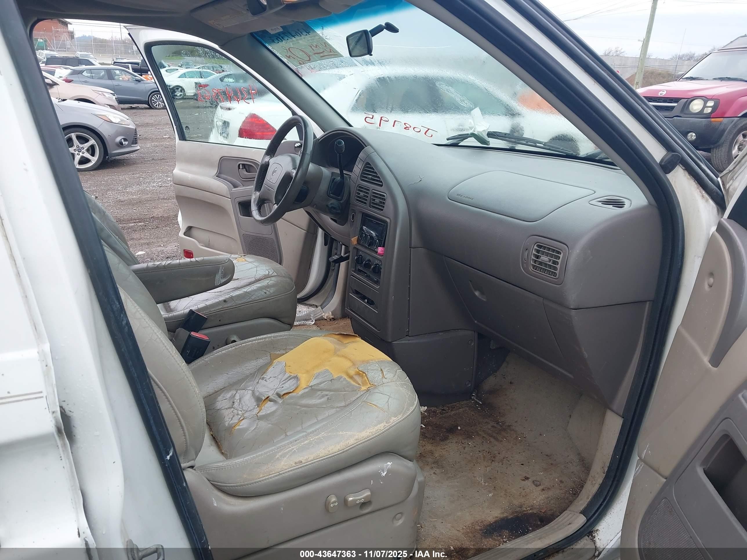 2001 Mercury Villager Estate White vin: 4M2ZV14T11DJ08795