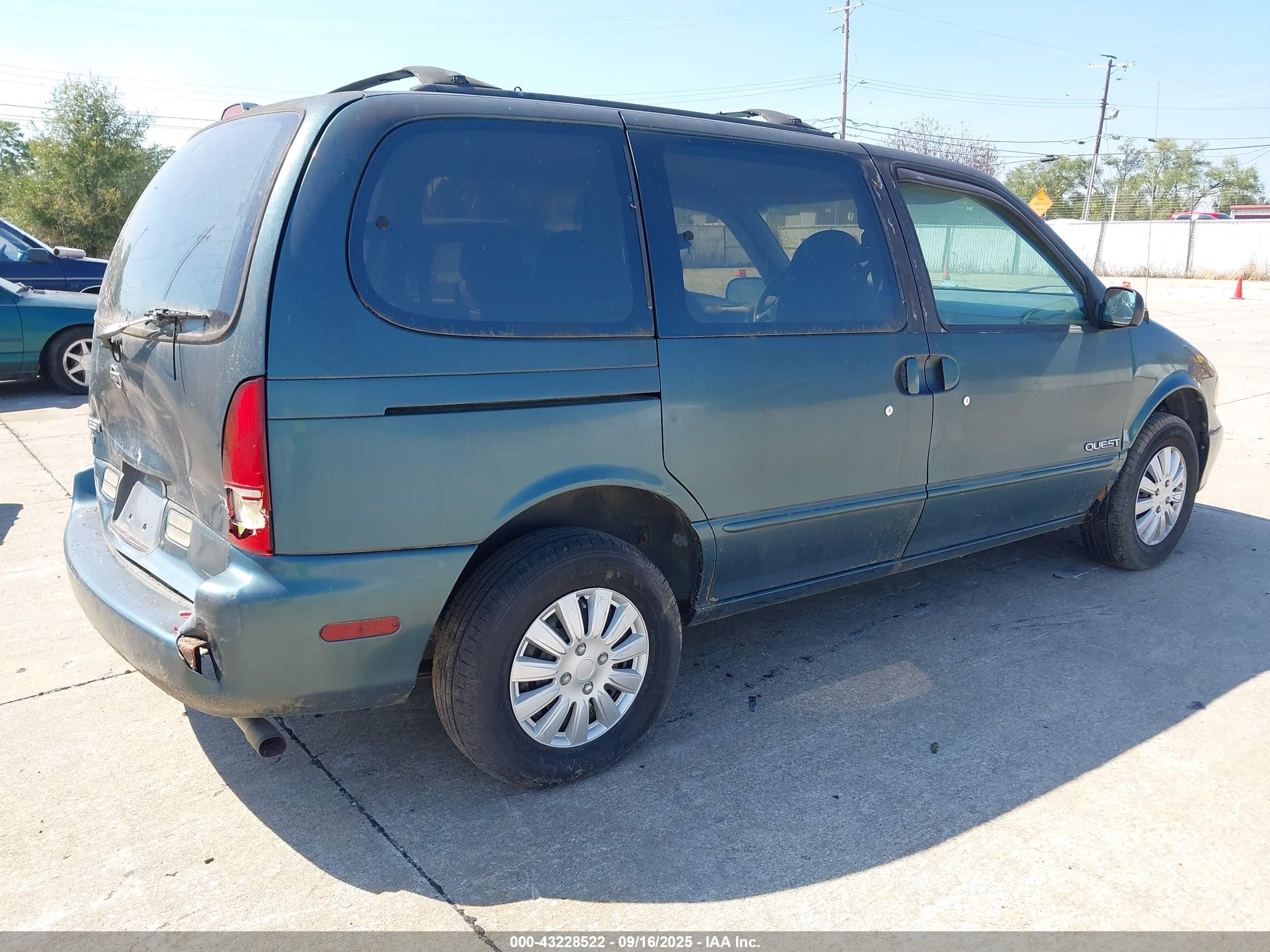 1997 Nissan Quest Gxe/xe Green vin: 4N2DN1110VD844956