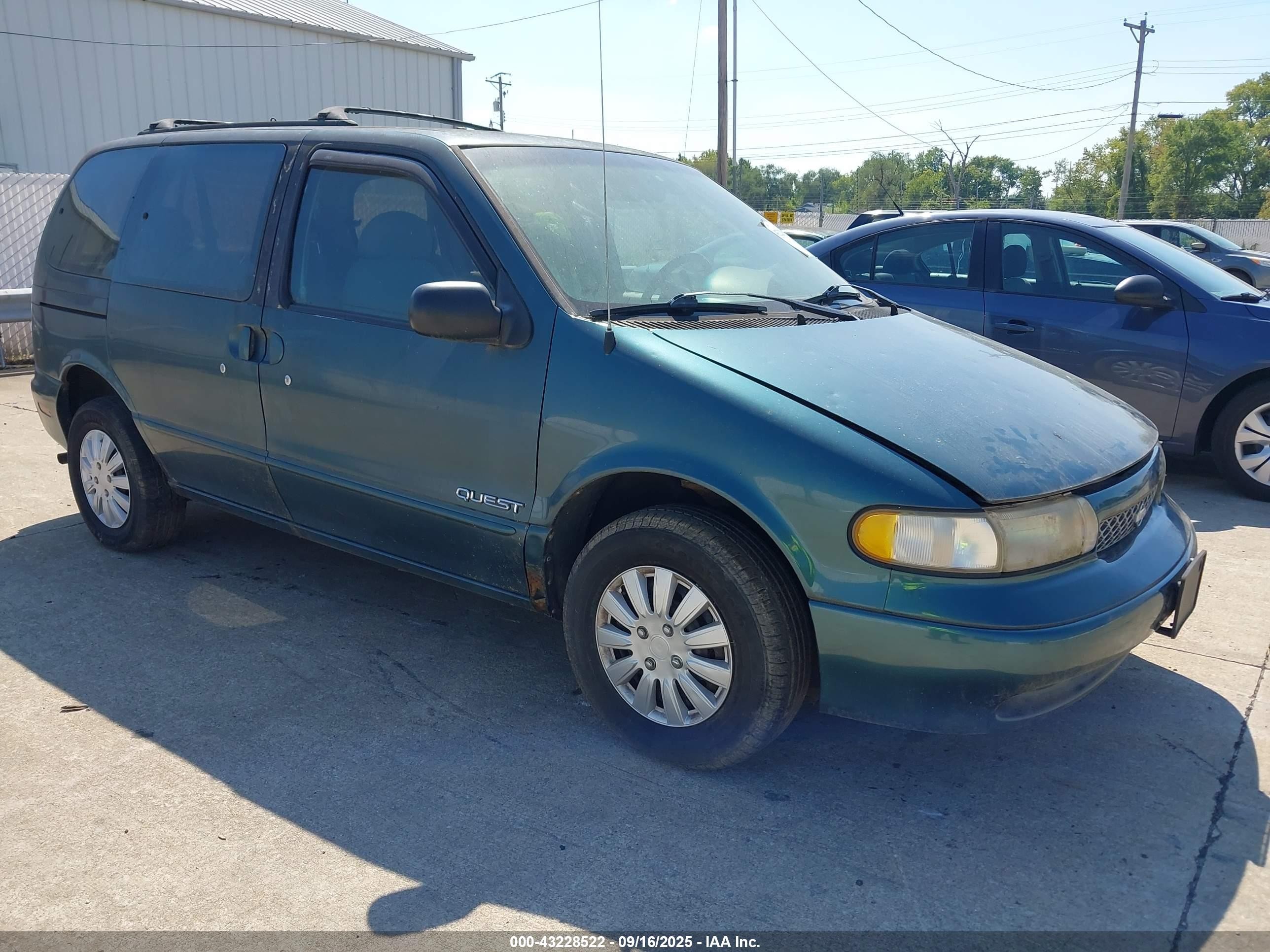 1997 Nissan Quest Gxe/xe Зеленый vin: 4N2DN1110VD844956