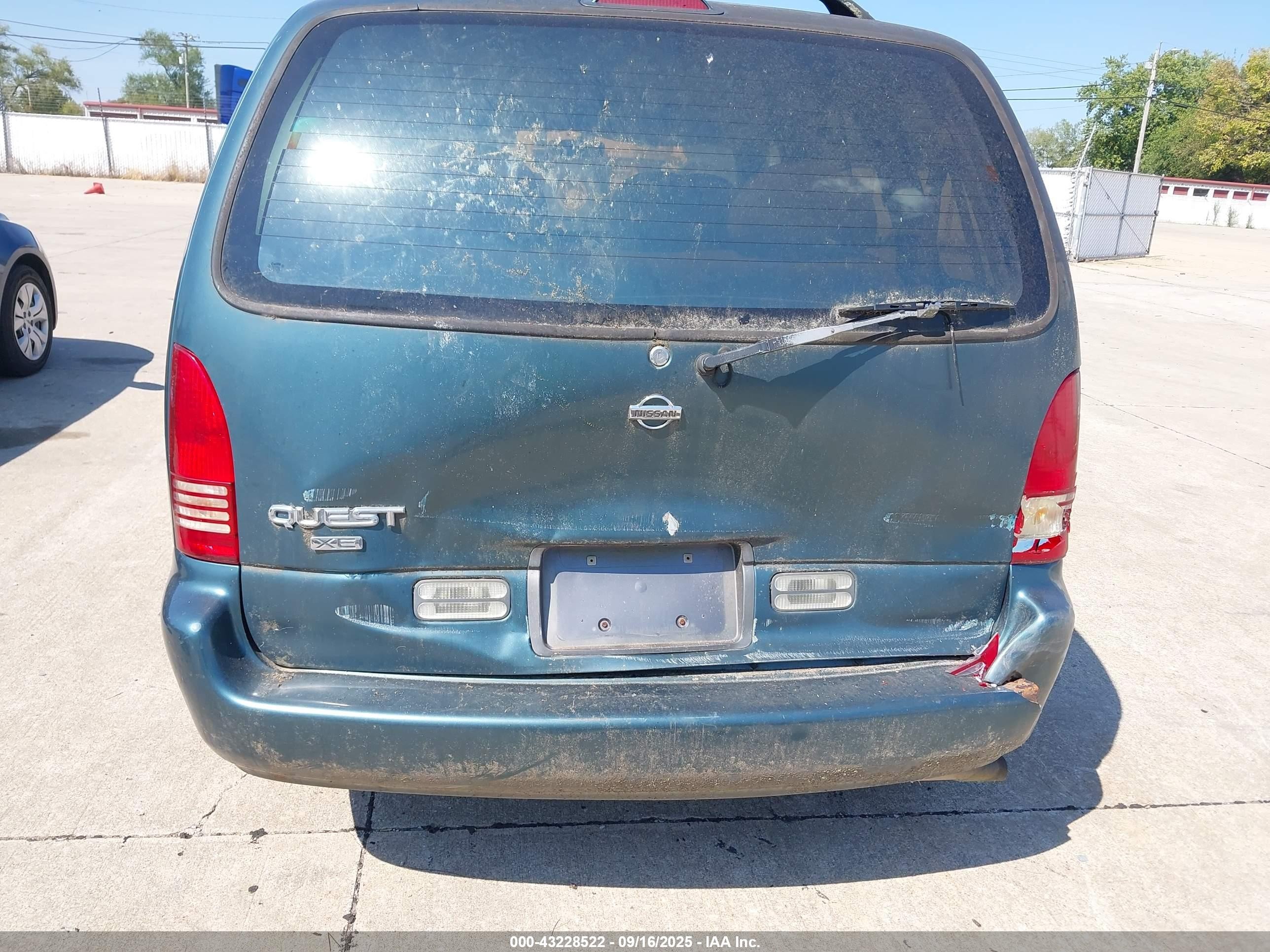 1997 Nissan Quest Gxe/xe Green vin: 4N2DN1110VD844956