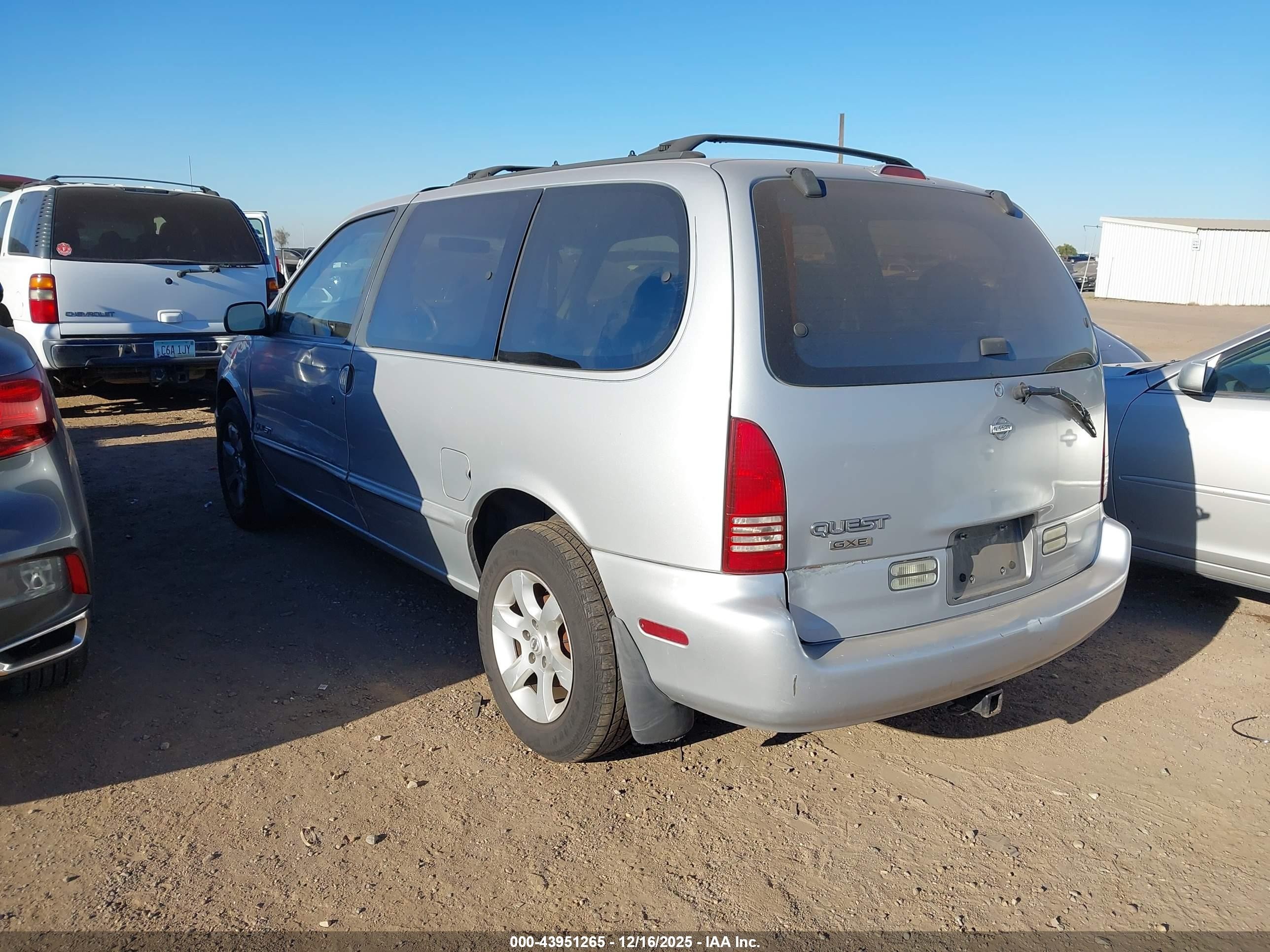 1997 Nissan Quest Gxe/xe Серебряный vin: 4N2DN1112VD809769