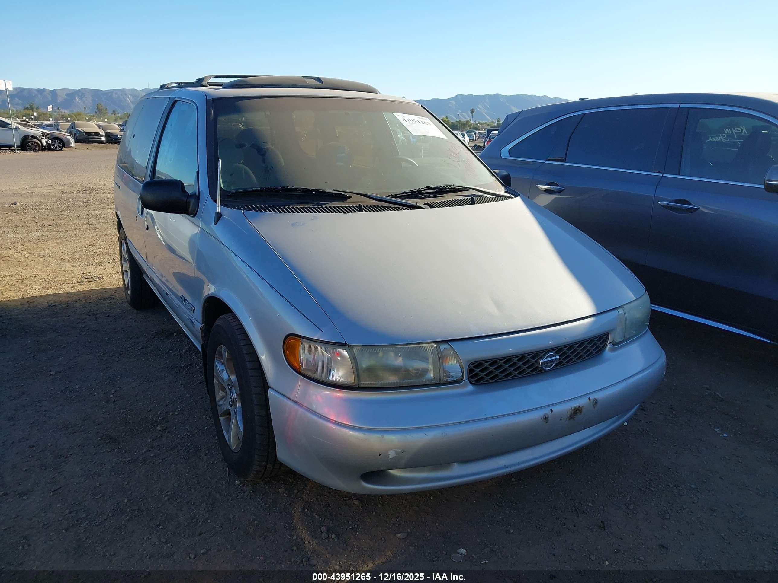 1997 Nissan Quest Gxe/xe Серебряный vin: 4N2DN1112VD809769