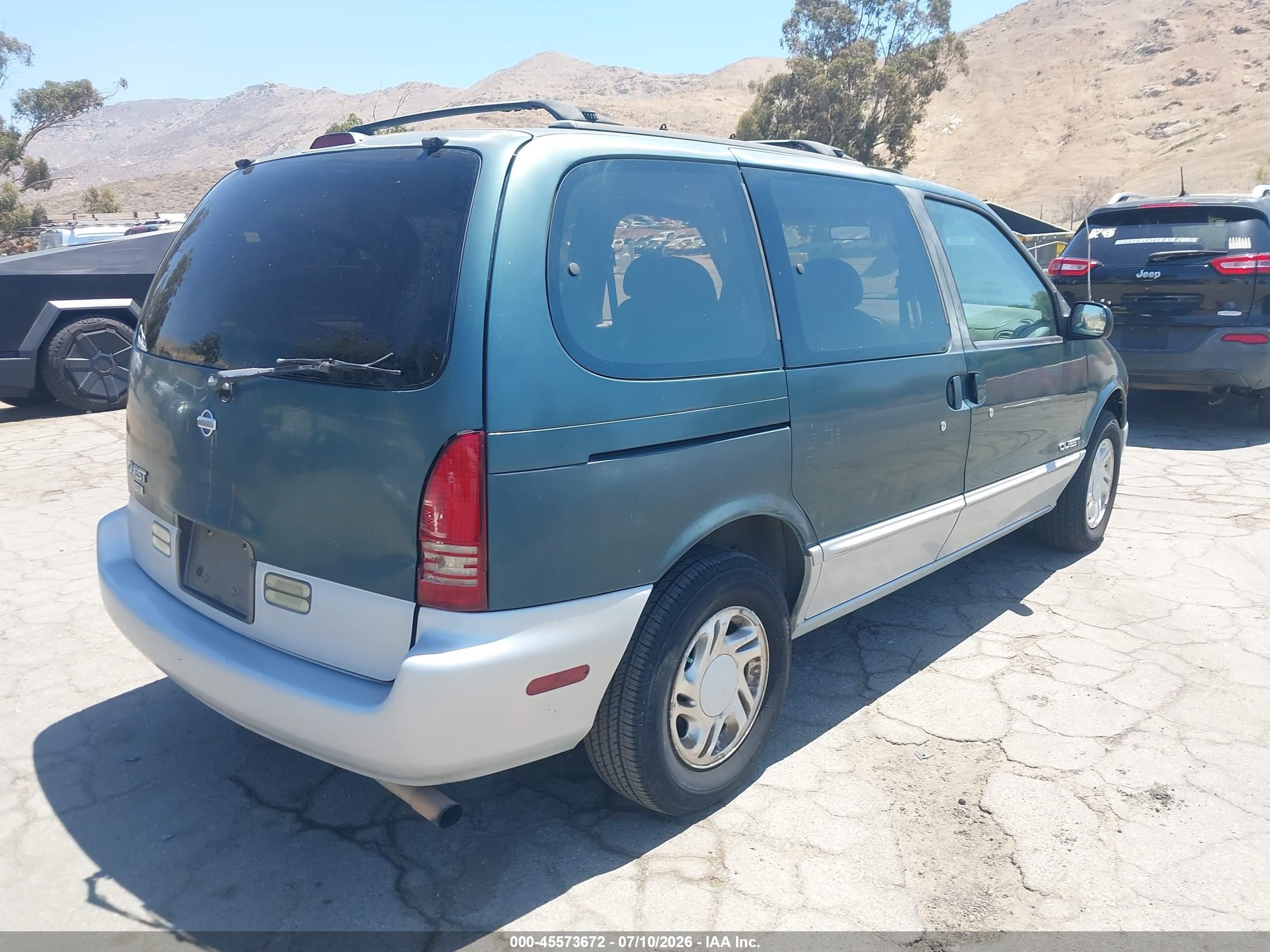 1997 Nissan Quest Gxe/xe Зеленый vin: 4N2DN1116VD812108
