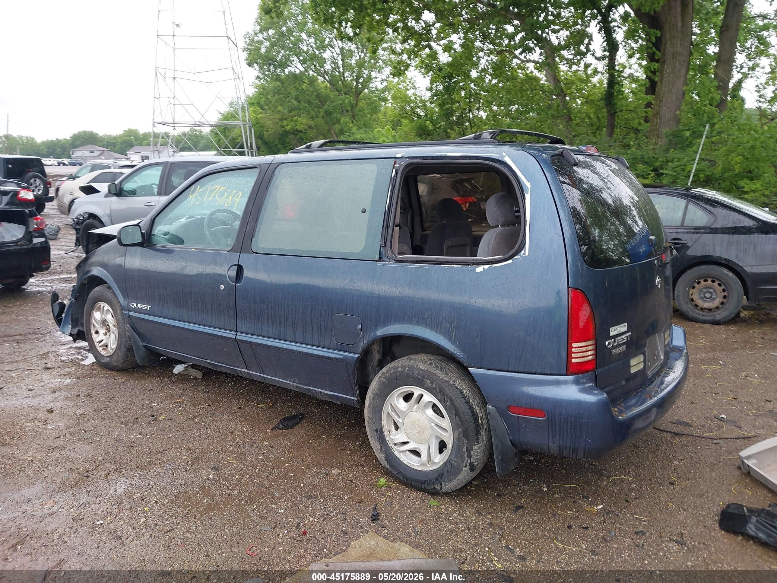 1997 Nissan Quest Gxe/xe Blue vin: 4N2DN1116VD831161