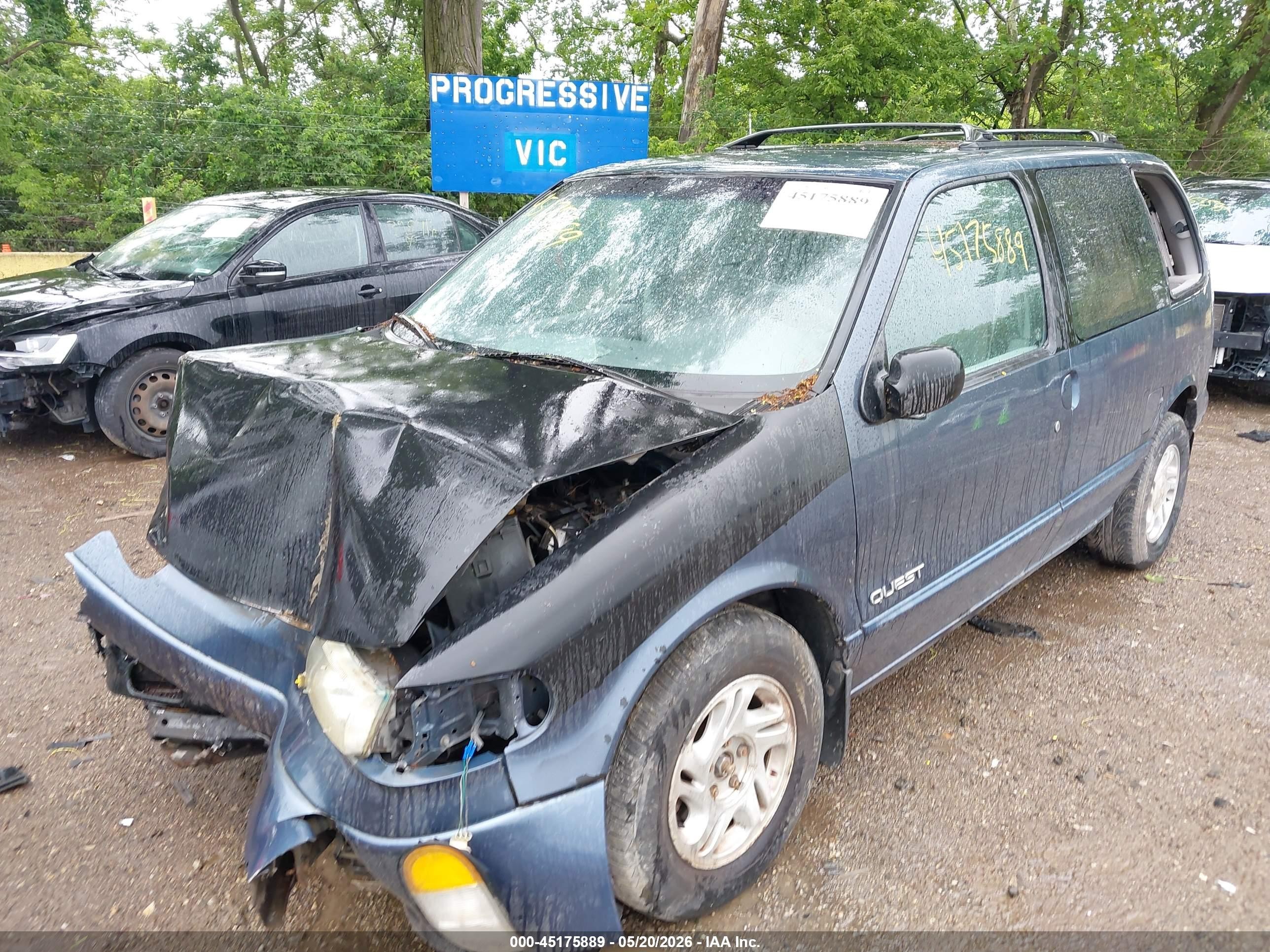 1997 Nissan Quest Gxe/xe Blue vin: 4N2DN1116VD831161