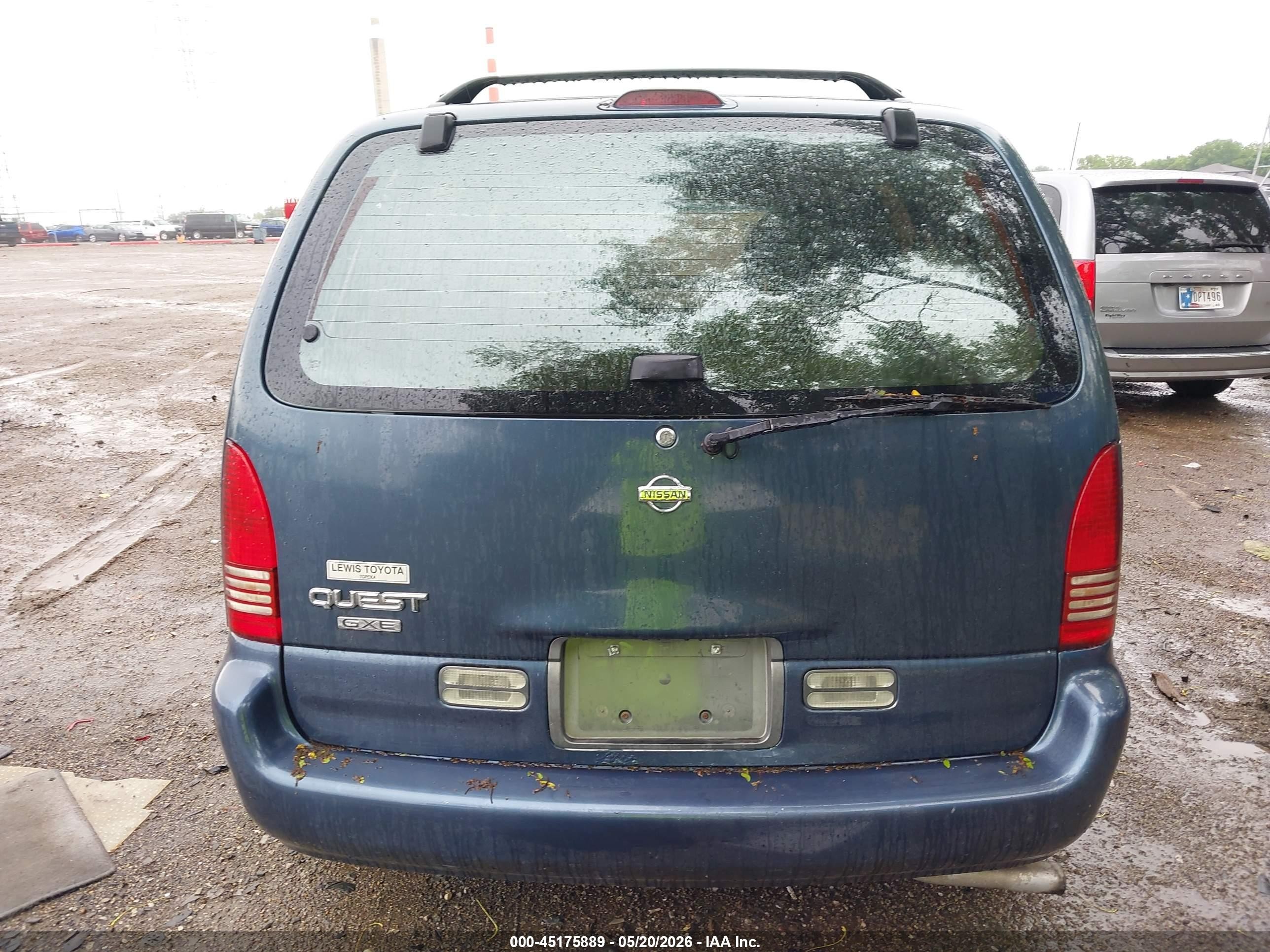 1997 Nissan Quest Gxe/xe Blue vin: 4N2DN1116VD831161