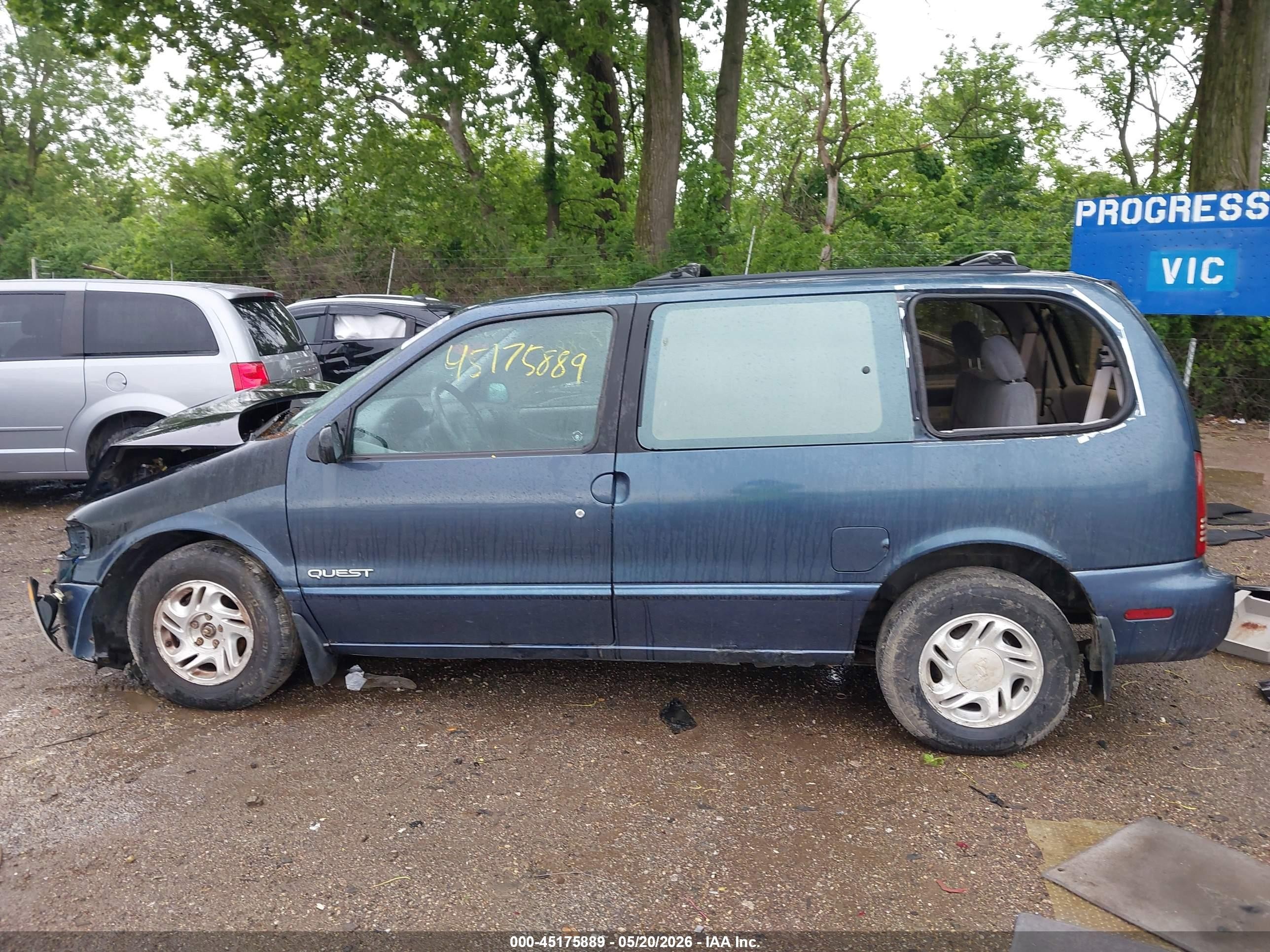 1997 Nissan Quest Gxe/xe Blue vin: 4N2DN1116VD831161