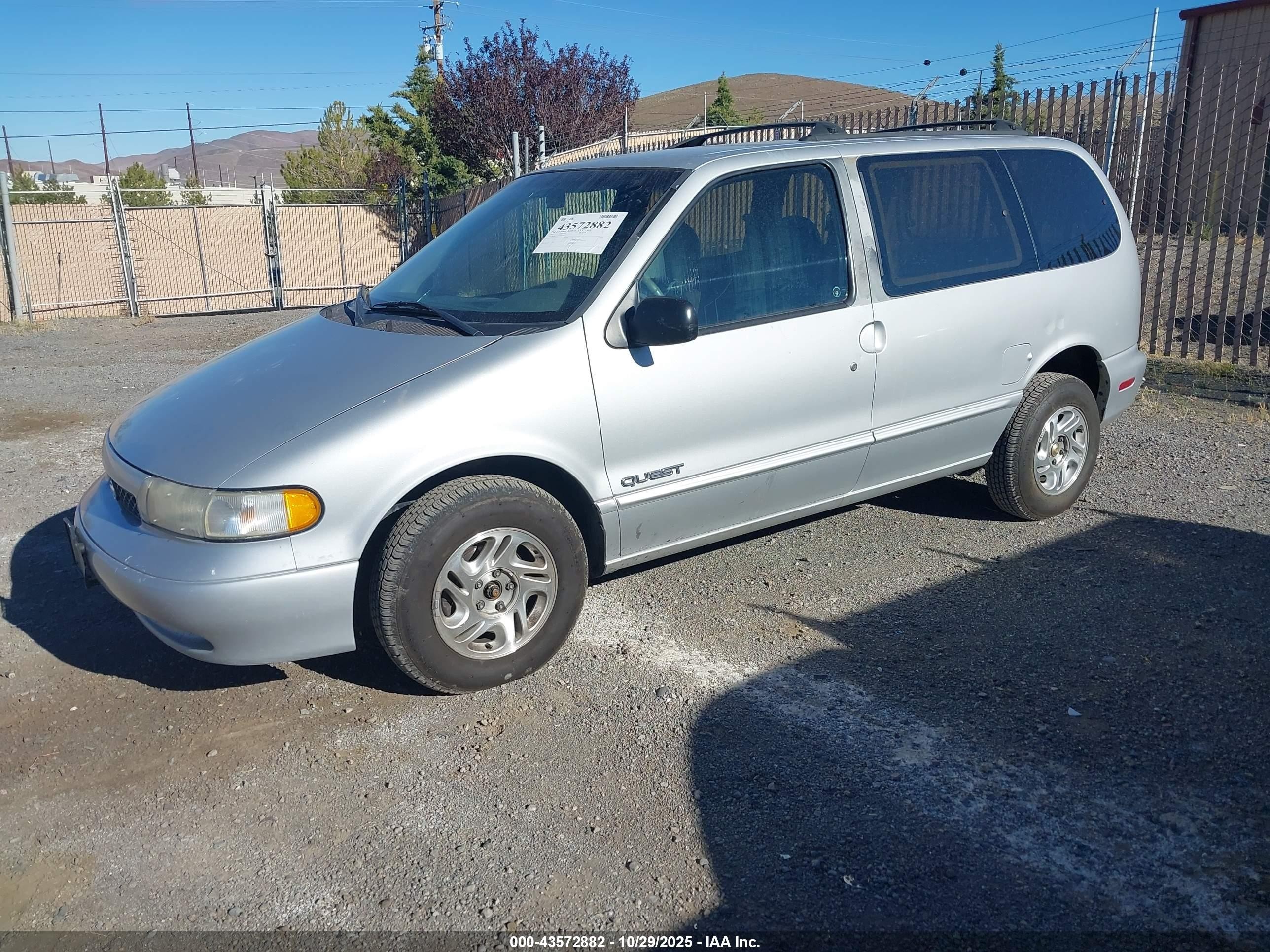 1997 Nissan Quest Gxe/xe Серебряный vin: 4N2DN1118VD824907
