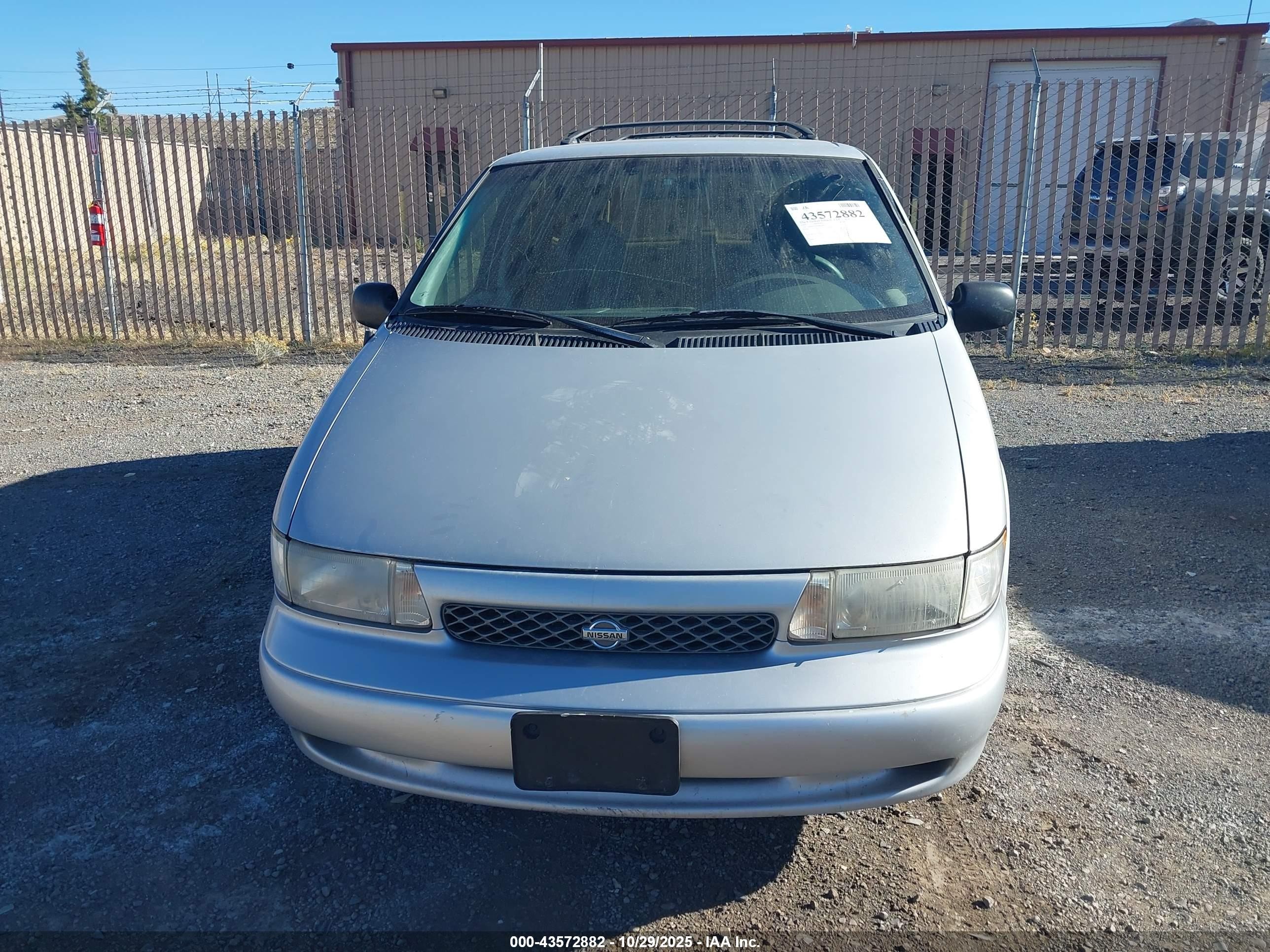 1997 Nissan Quest Gxe/xe Серебряный vin: 4N2DN1118VD824907