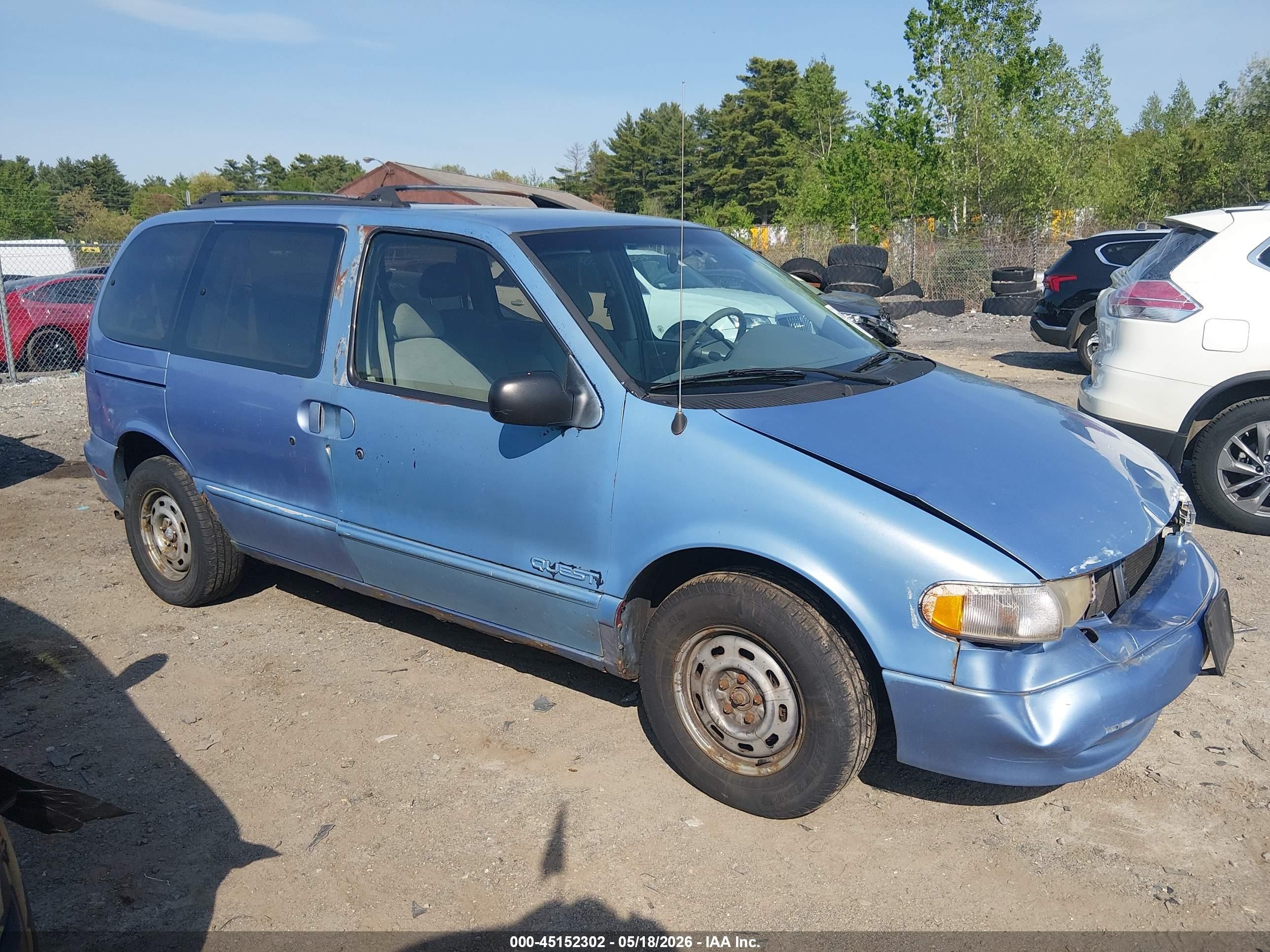 1997 Nissan Quest Gxe/xe Light Blue vin: 4N2DN1118VD839231