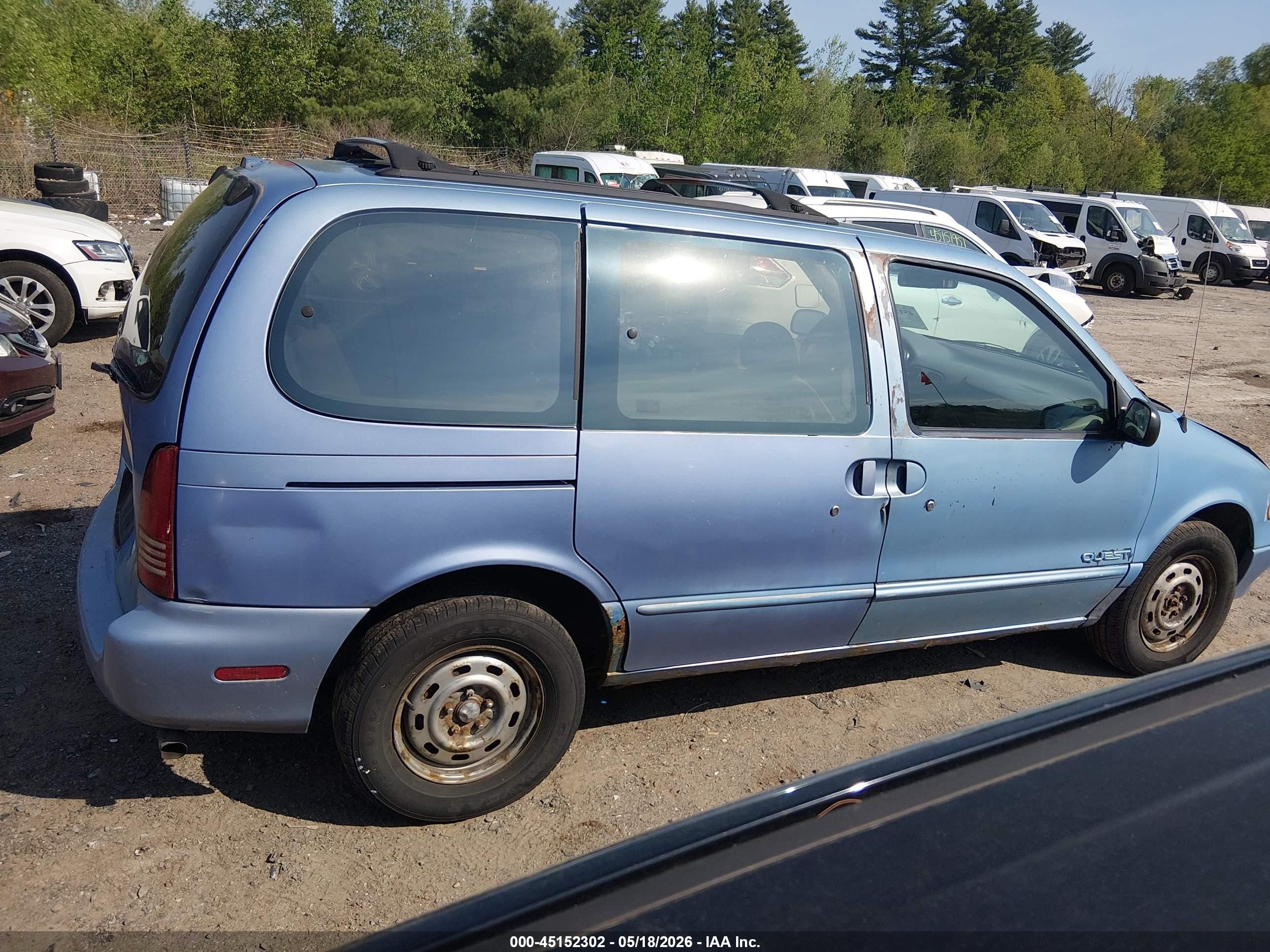 1997 Nissan Quest Gxe/xe Light Blue vin: 4N2DN1118VD839231