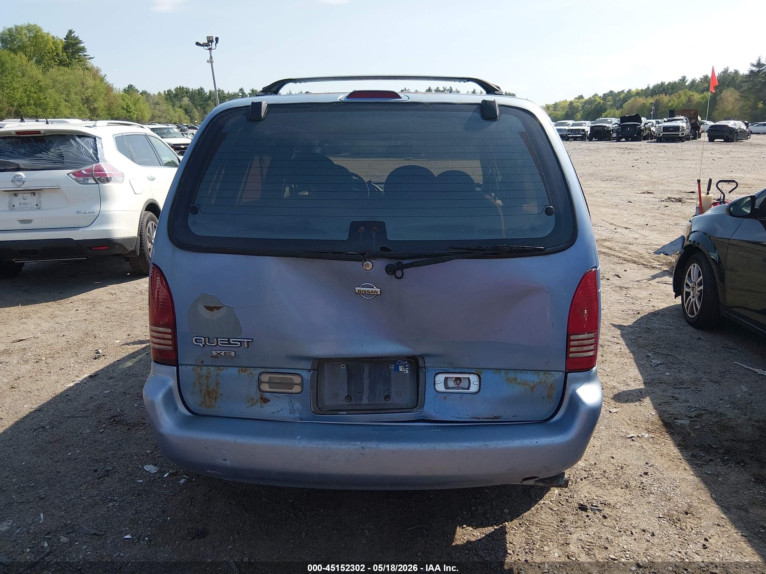1997 Nissan Quest Gxe/xe Light Blue vin: 4N2DN1118VD839231