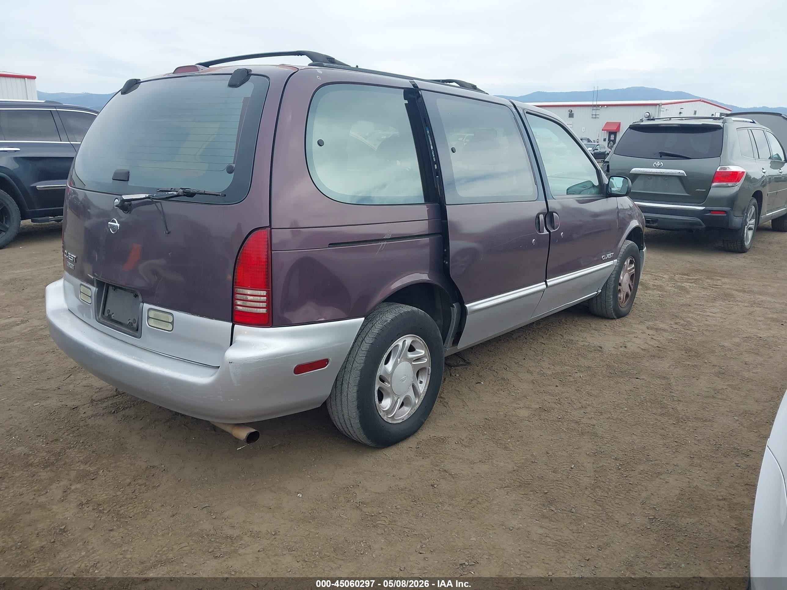1997 Nissan Quest Gxe/xe Коричневый vin: 4N2DN1119VD807629
