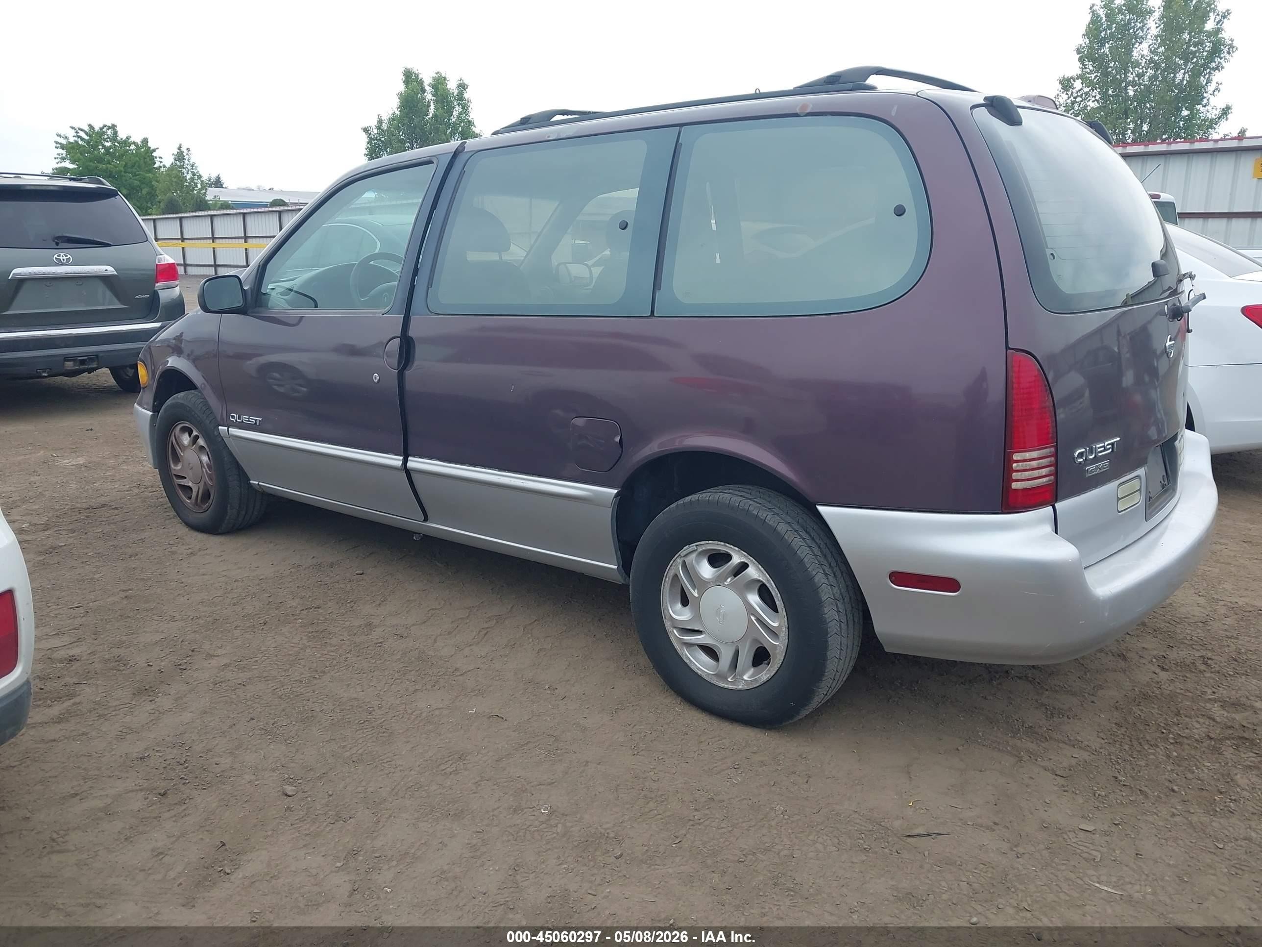 1997 Nissan Quest Gxe/xe Коричневый vin: 4N2DN1119VD807629