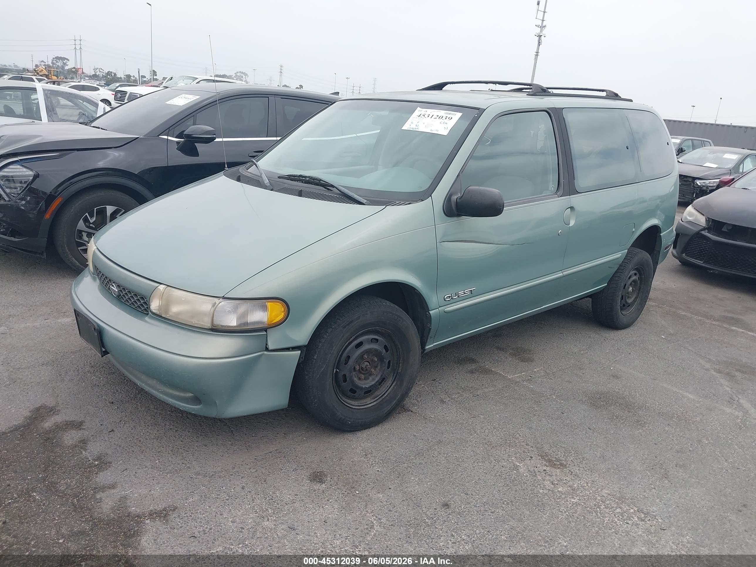 1997 Nissan Quest Gxe/xe Зеленый vin: 4N2DN1119VD833423