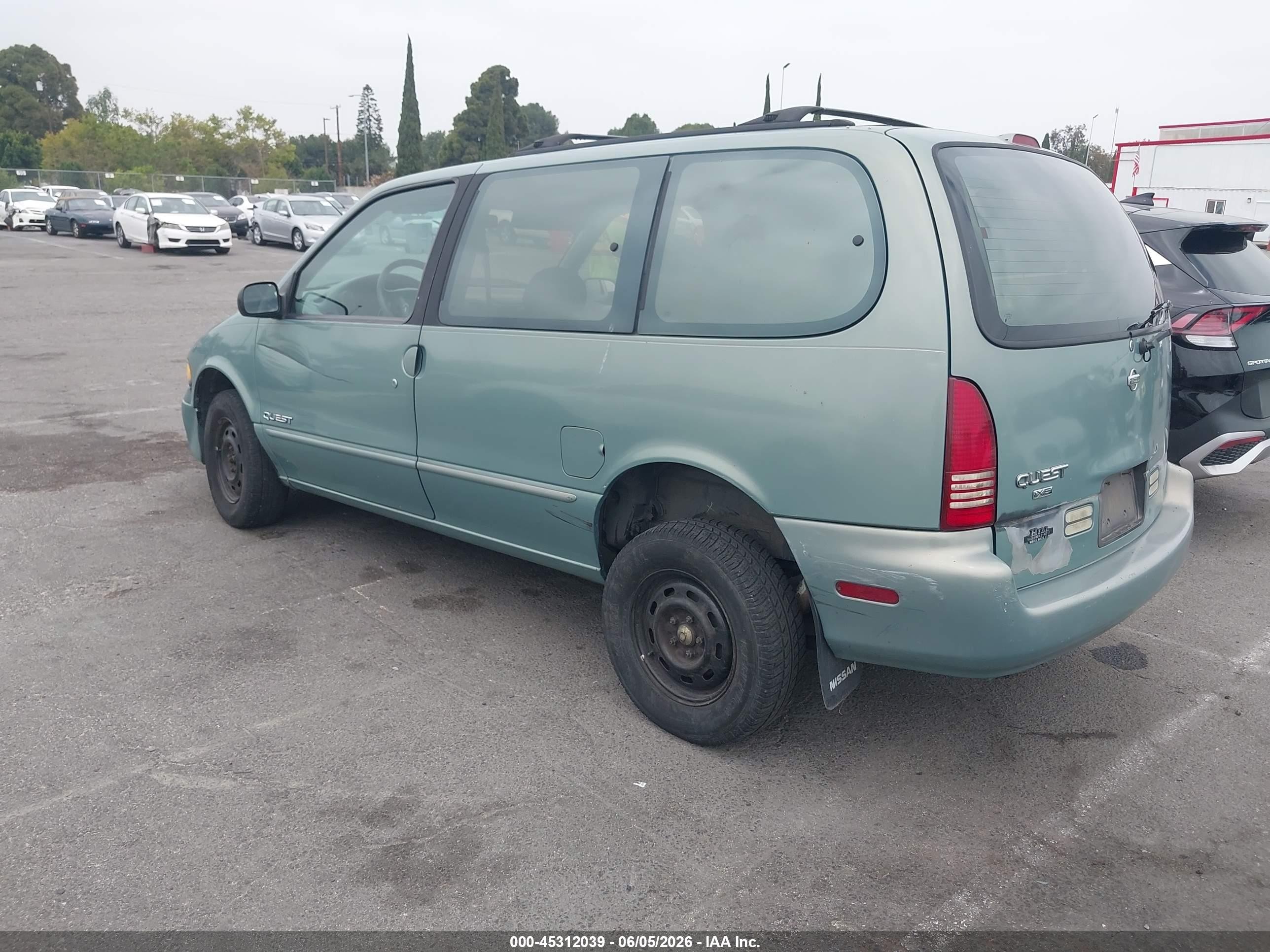1997 Nissan Quest Gxe/xe Зеленый vin: 4N2DN1119VD833423