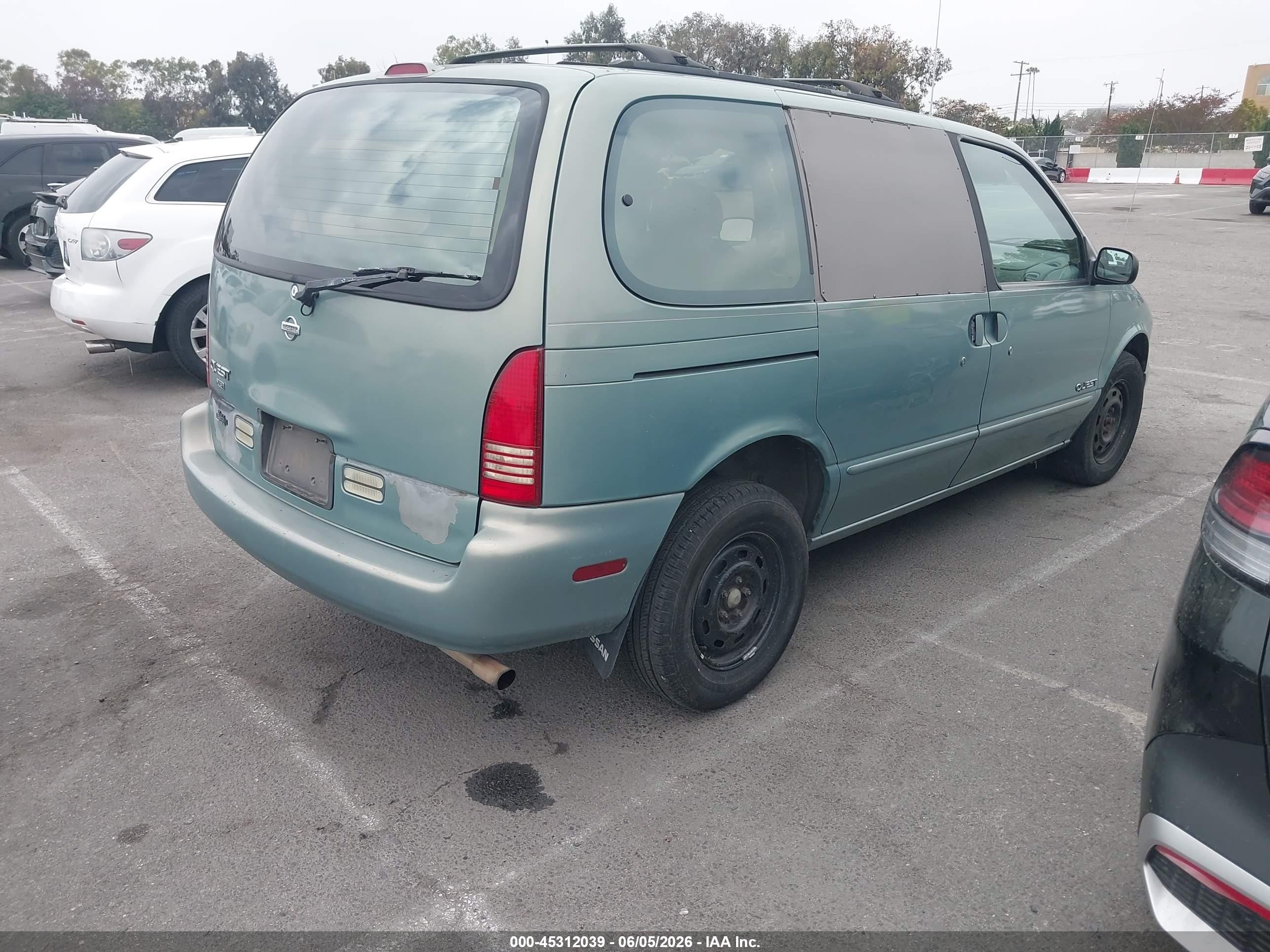 1997 Nissan Quest Gxe/xe Зеленый vin: 4N2DN1119VD833423