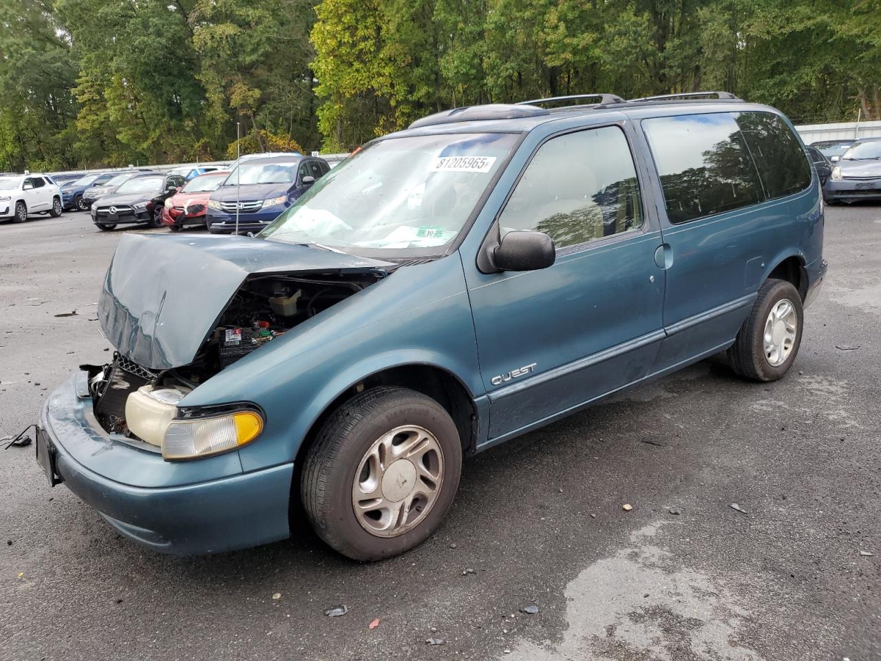 1997 Nissan Quest Xe Бирюзовый vin: 4N2DN111XVD811124